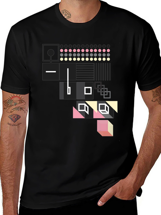 Abstract Graphic Tee - Modern Geometric Print