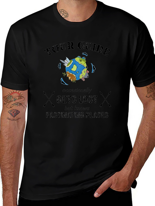 Tour Guide Themed Graphic T-Shirt