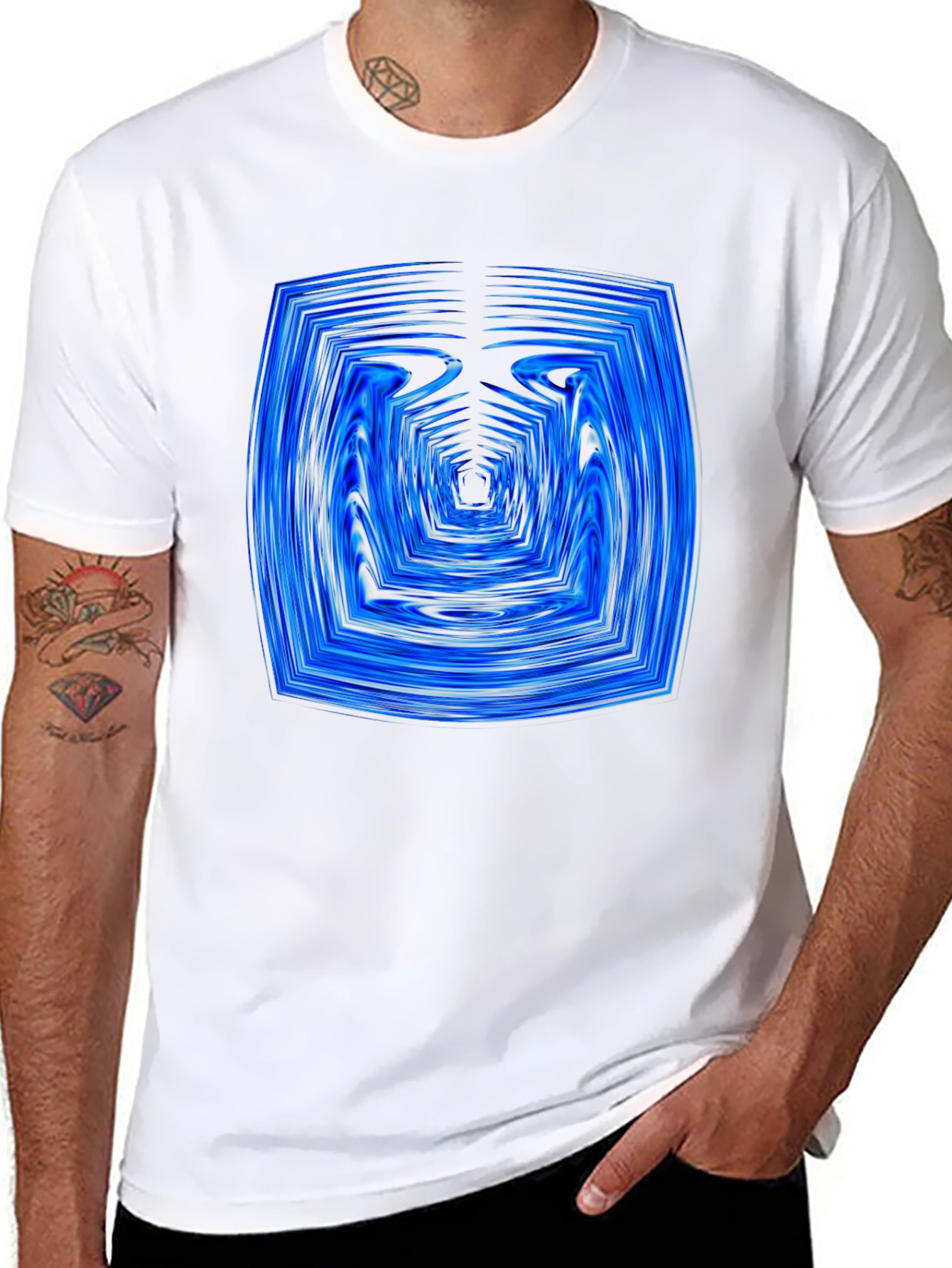 Abstract Tunnel Graphic Tee - Modern Black T-Shirt