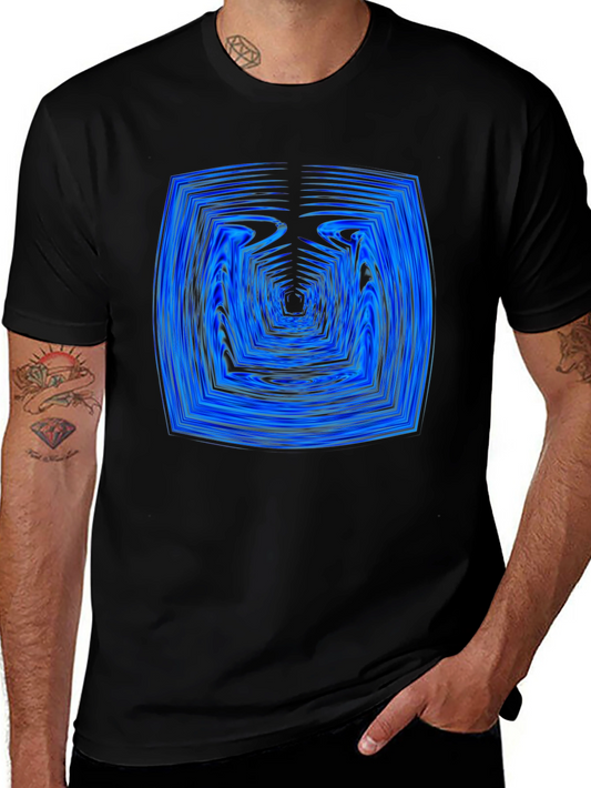 Abstract Tunnel Graphic Tee - Modern Black T-Shirt