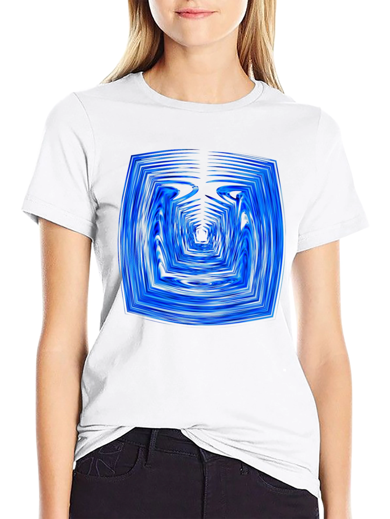 Abstract Tunnel Graphic Tee - Modern Black T-Shirt