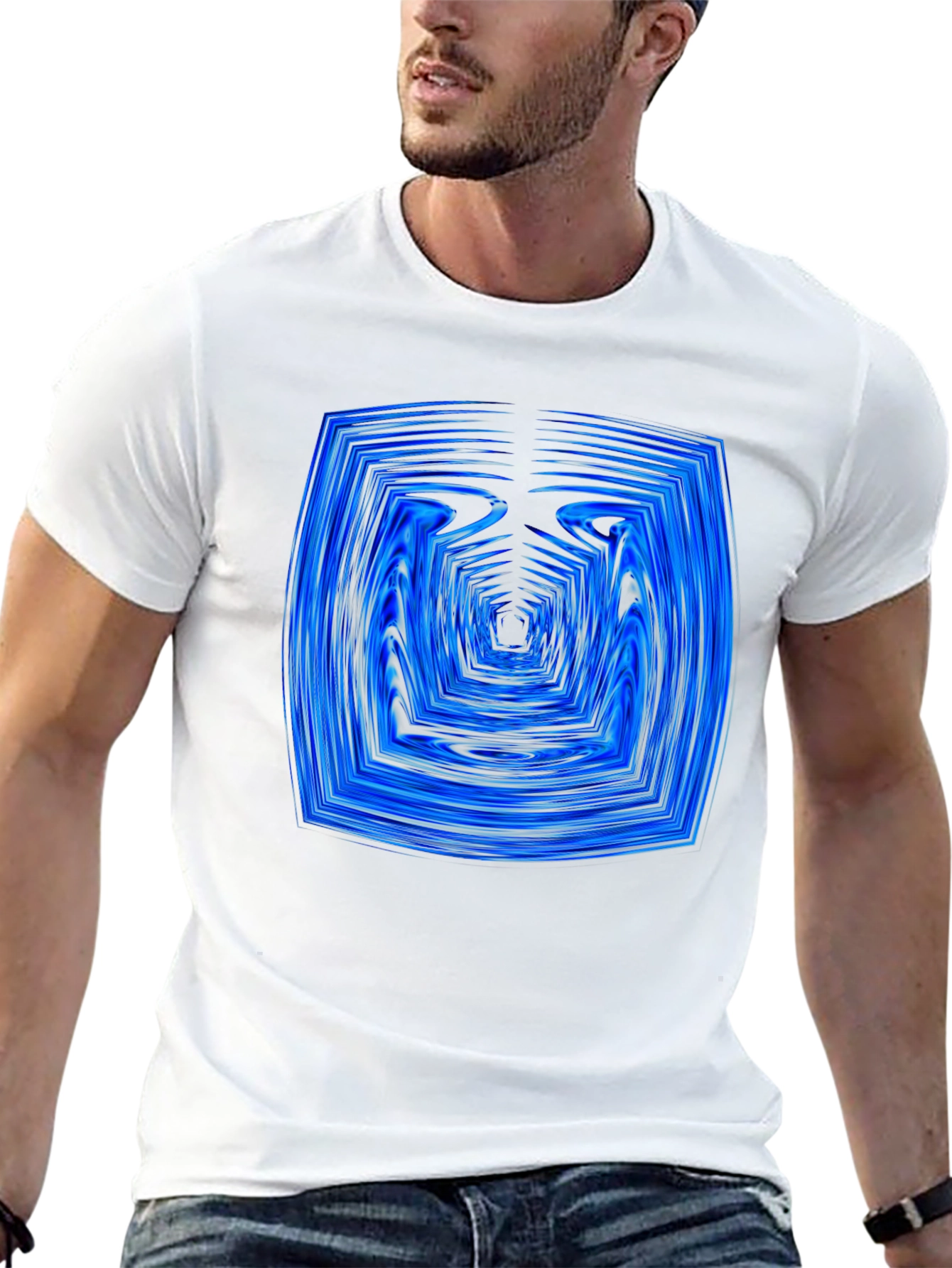 Abstract Tunnel Graphic Tee - Modern Black T-Shirt