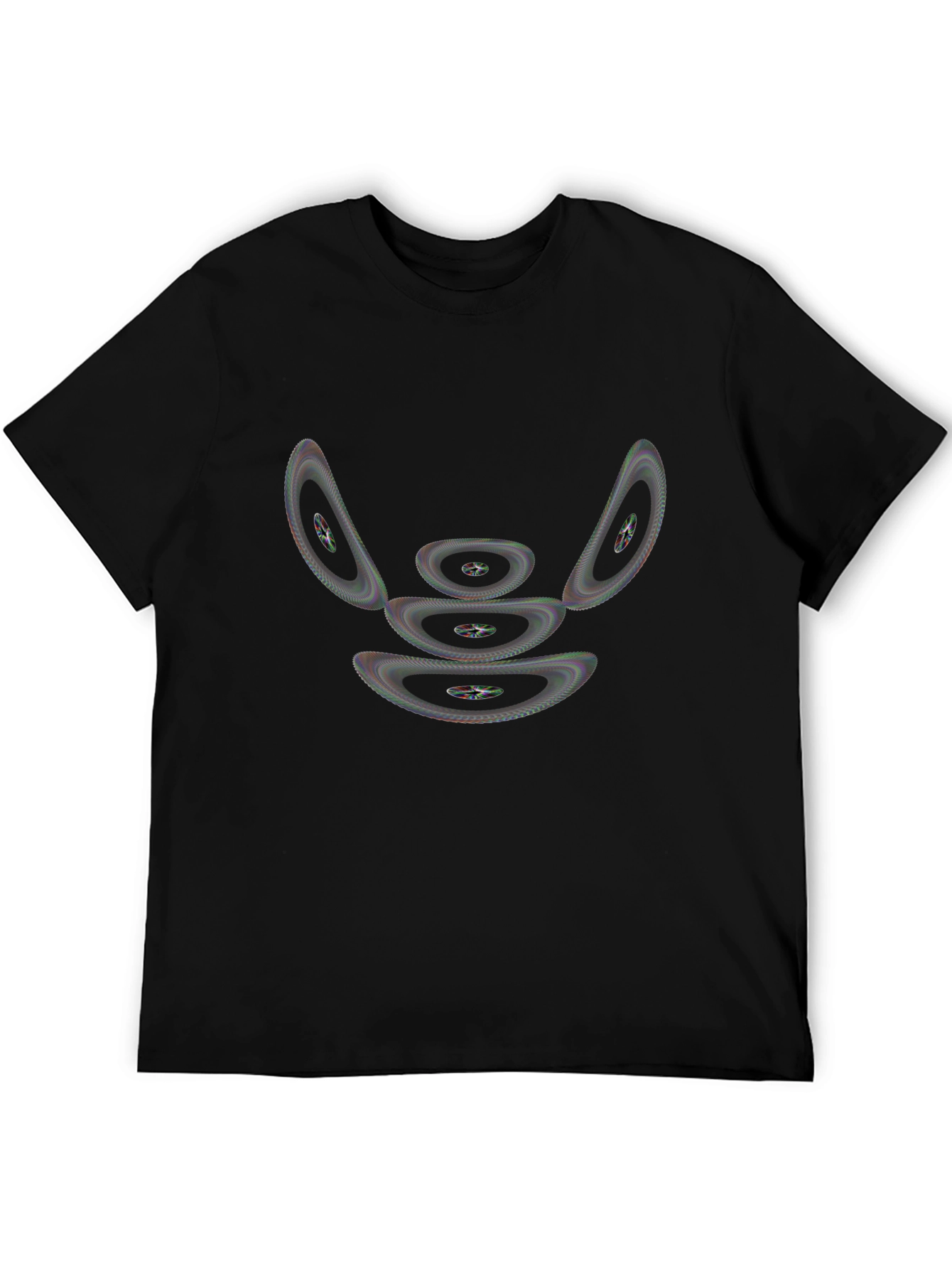 Abstract Geometric Design Black T-Shirt