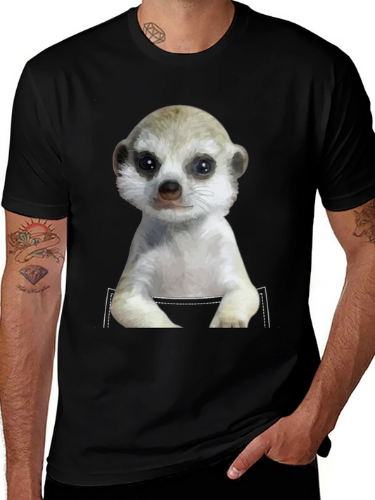 Meerkat in Pocket T-Shirt - Novelty Design
