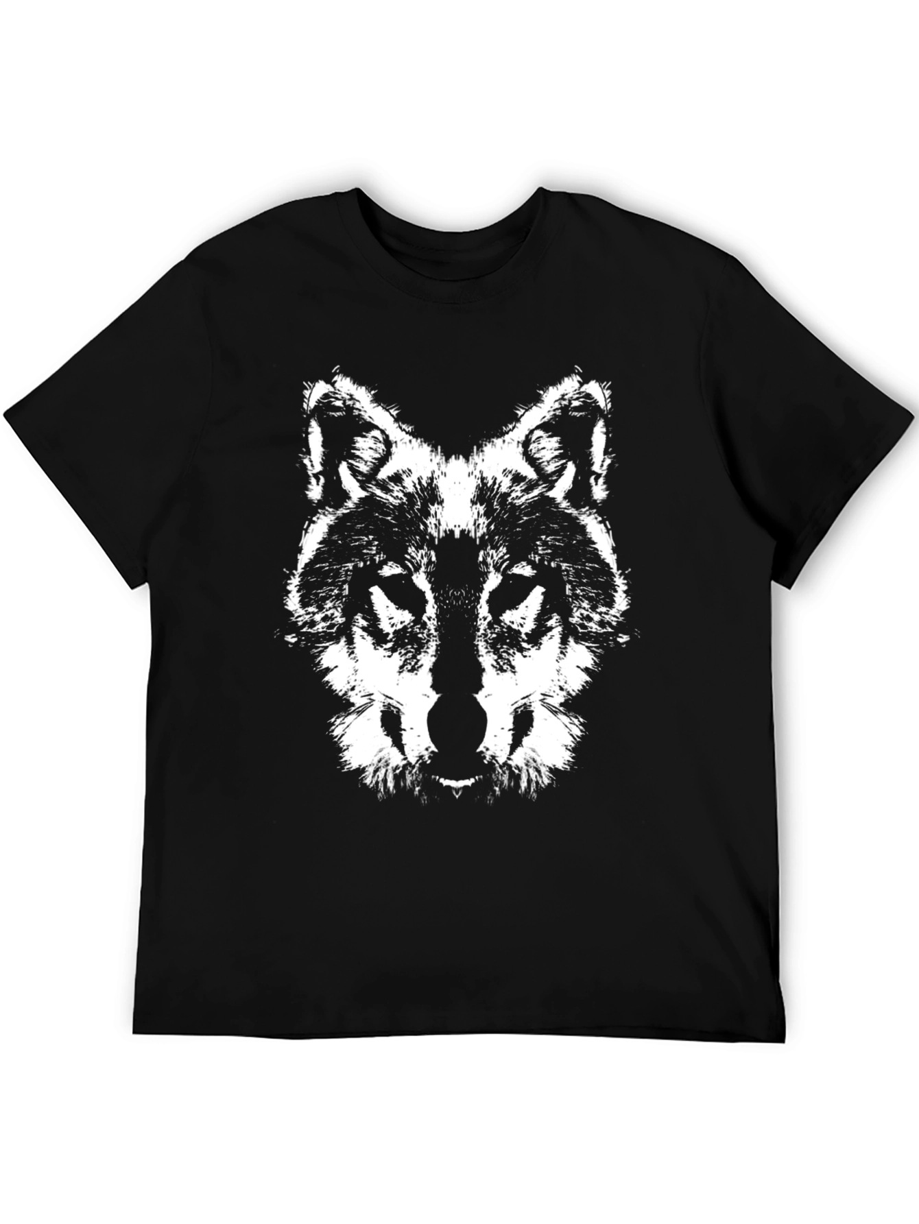 Wolf Graphic Tee - Black Cotton T-Shirt