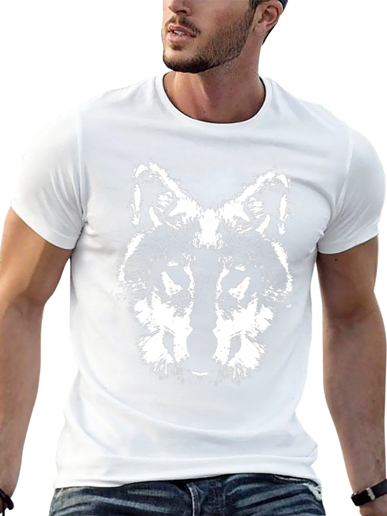 Wolf Graphic Tee - Black Cotton T-Shirt