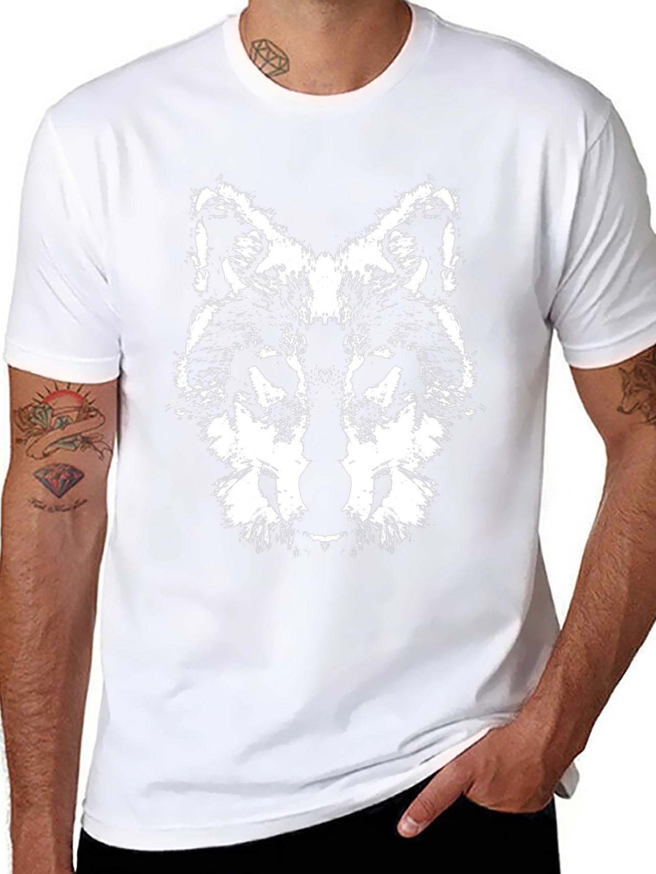 Wolf Graphic Tee - Black Cotton T-Shirt