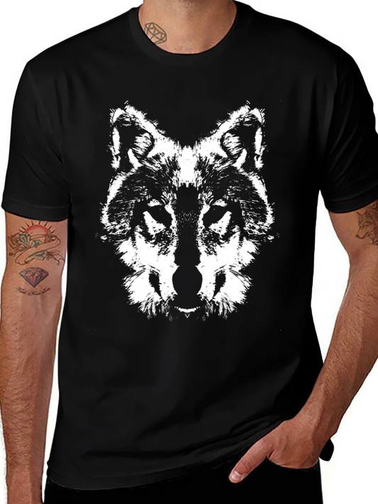 Wolf Graphic Tee - Black Cotton T-Shirt