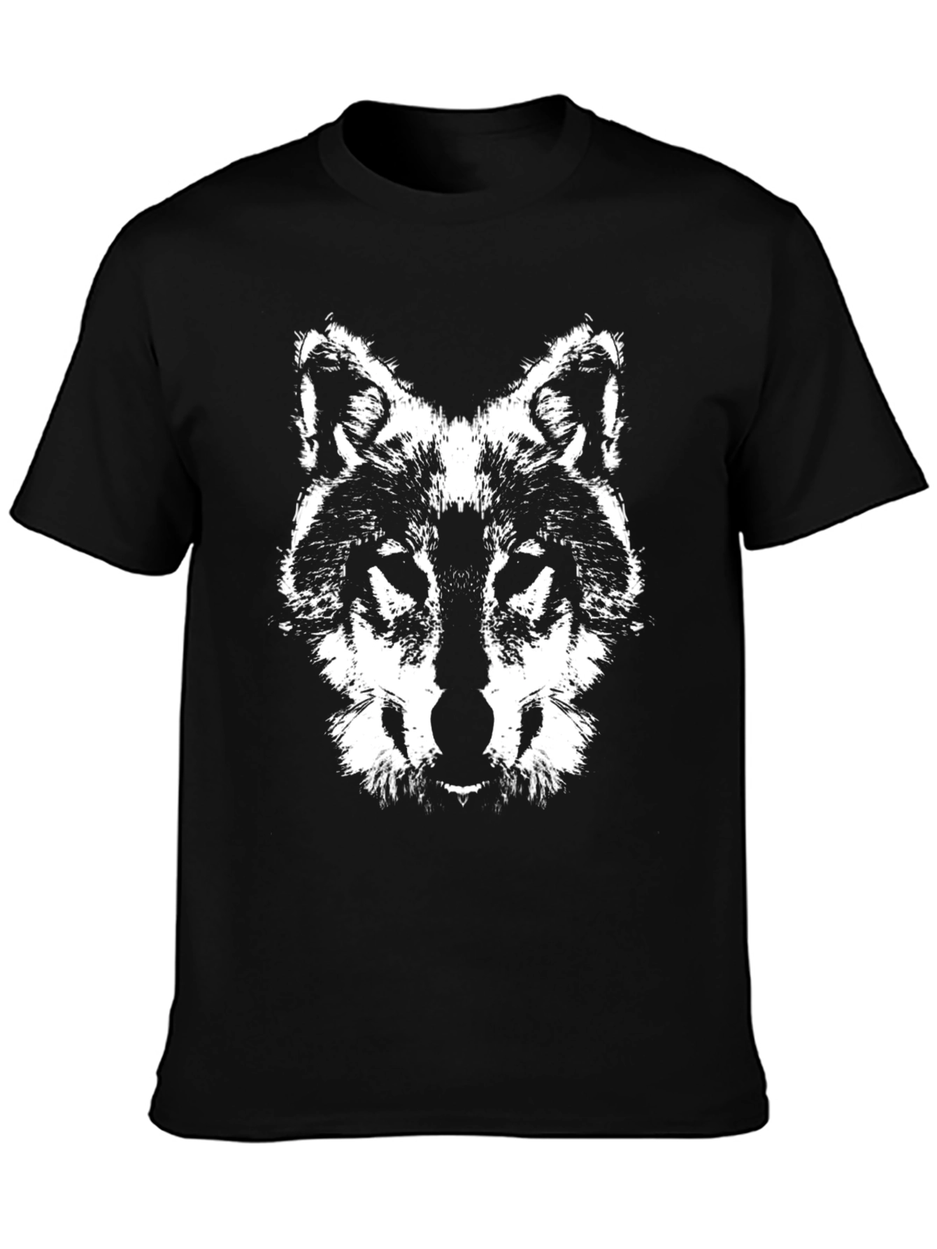 Wolf Graphic Tee - Black Cotton T-Shirt