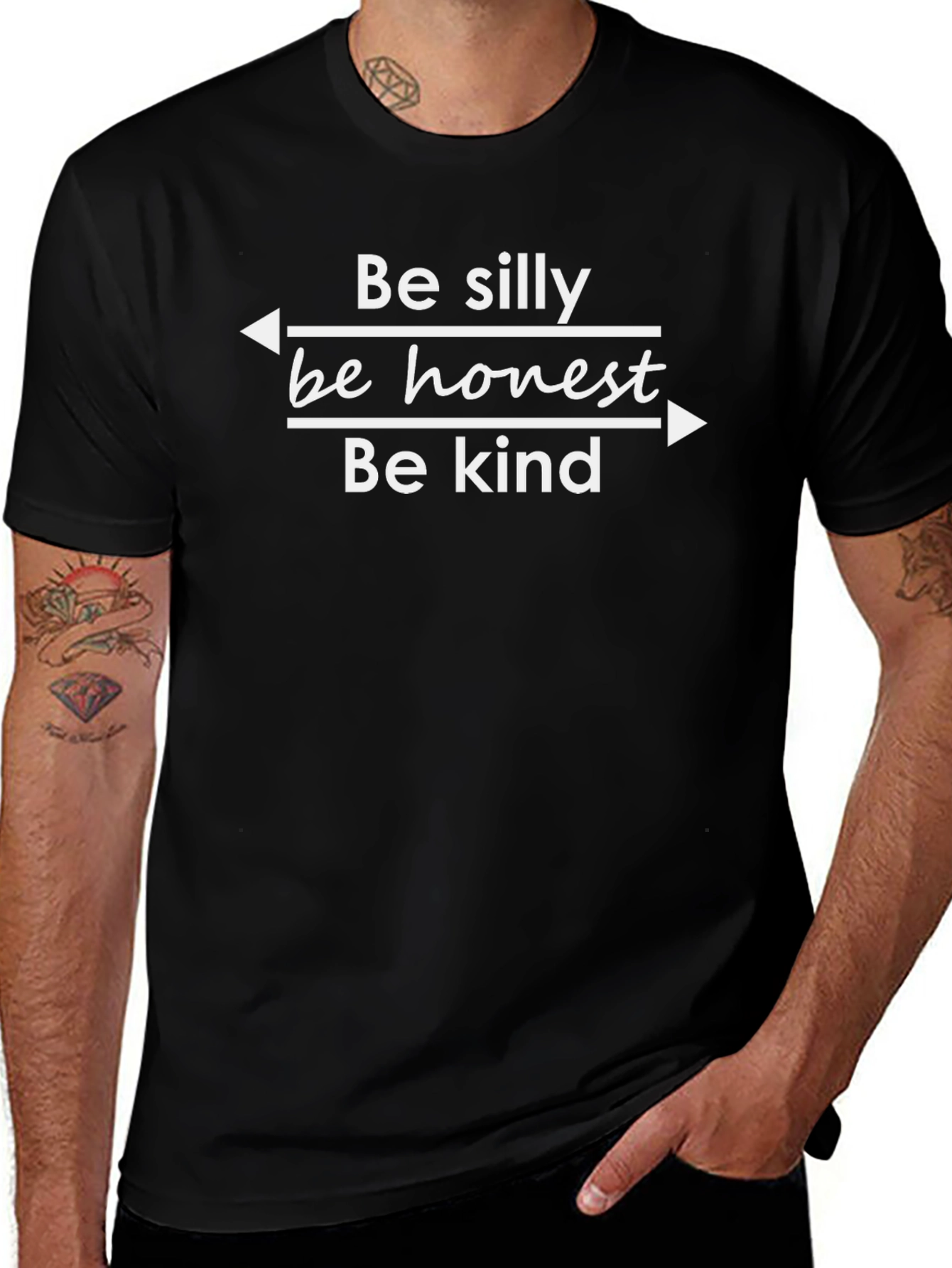 Be Silly Honest Kind T-Shirt - Black Graphic Tee