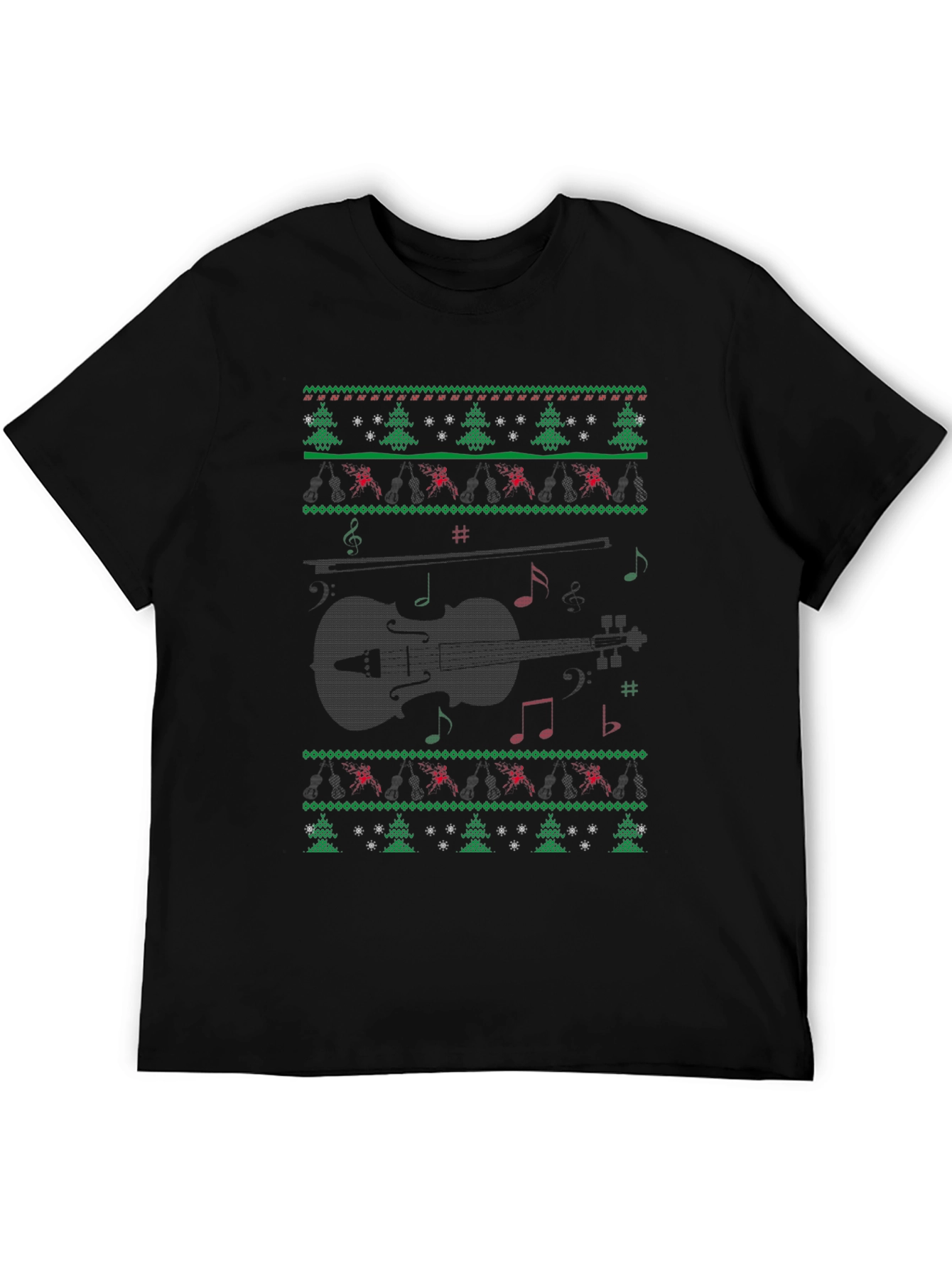 Musical Violin Christmas Ugly Sweater T-Shirt