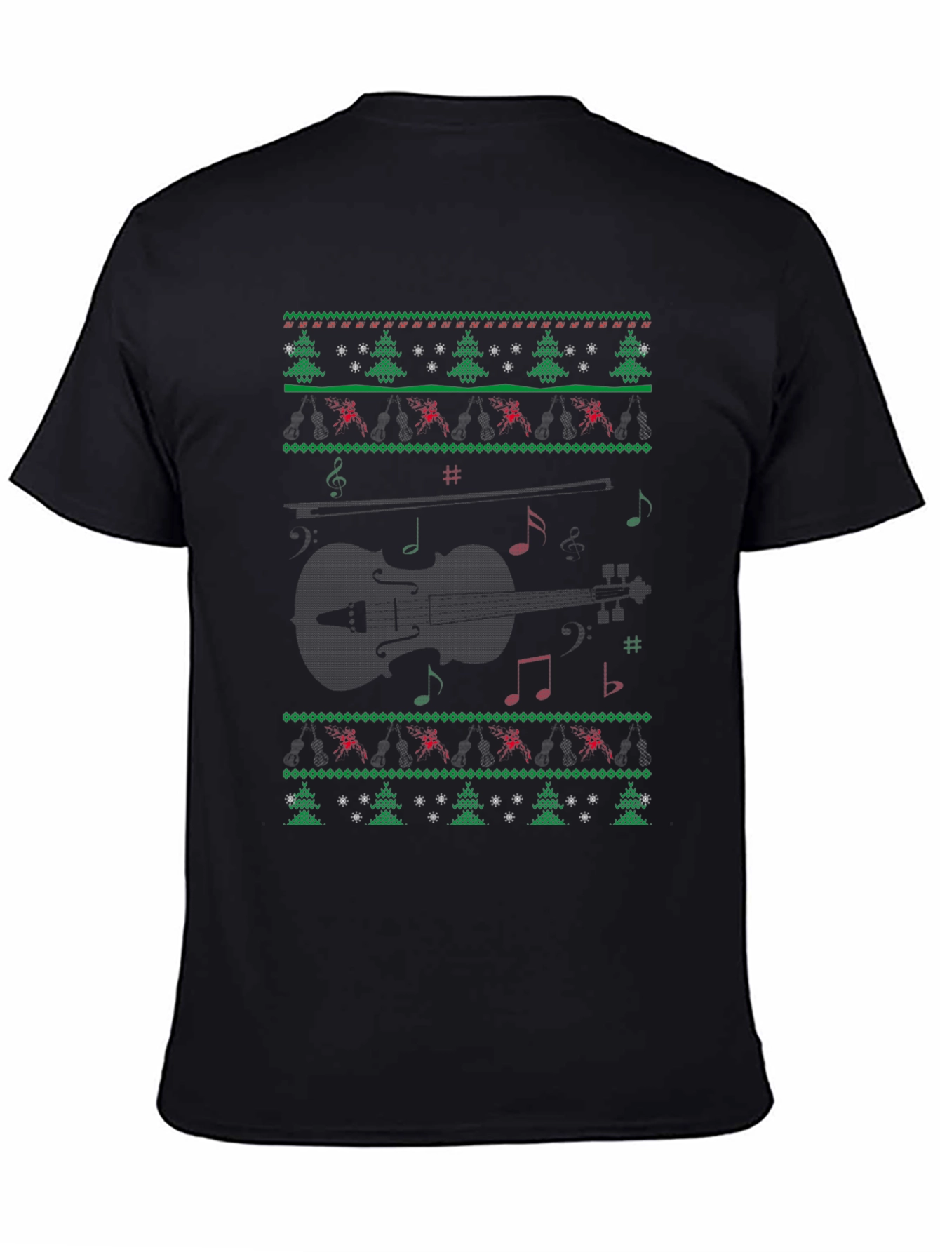 Musical Violin Christmas Ugly Sweater T-Shirt