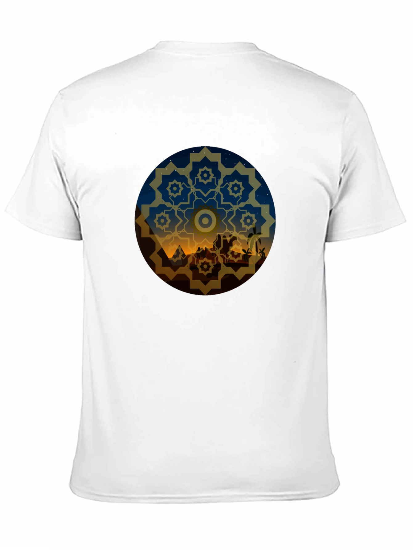 Desert Night Mandala Graphic Tee - Black