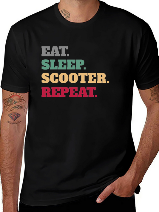 Eat Sleep Scooter Repeat Black T-Shirt