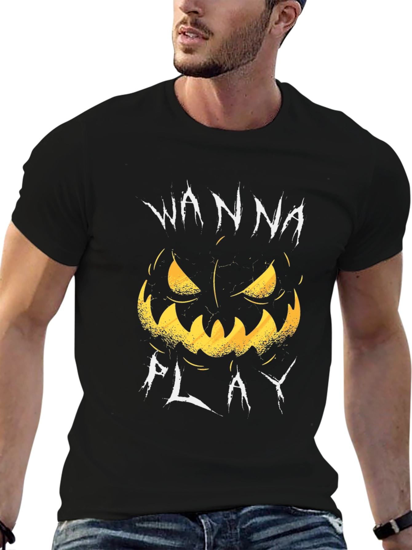 Spooky Wanna Play Pumpkin Graphic Tee