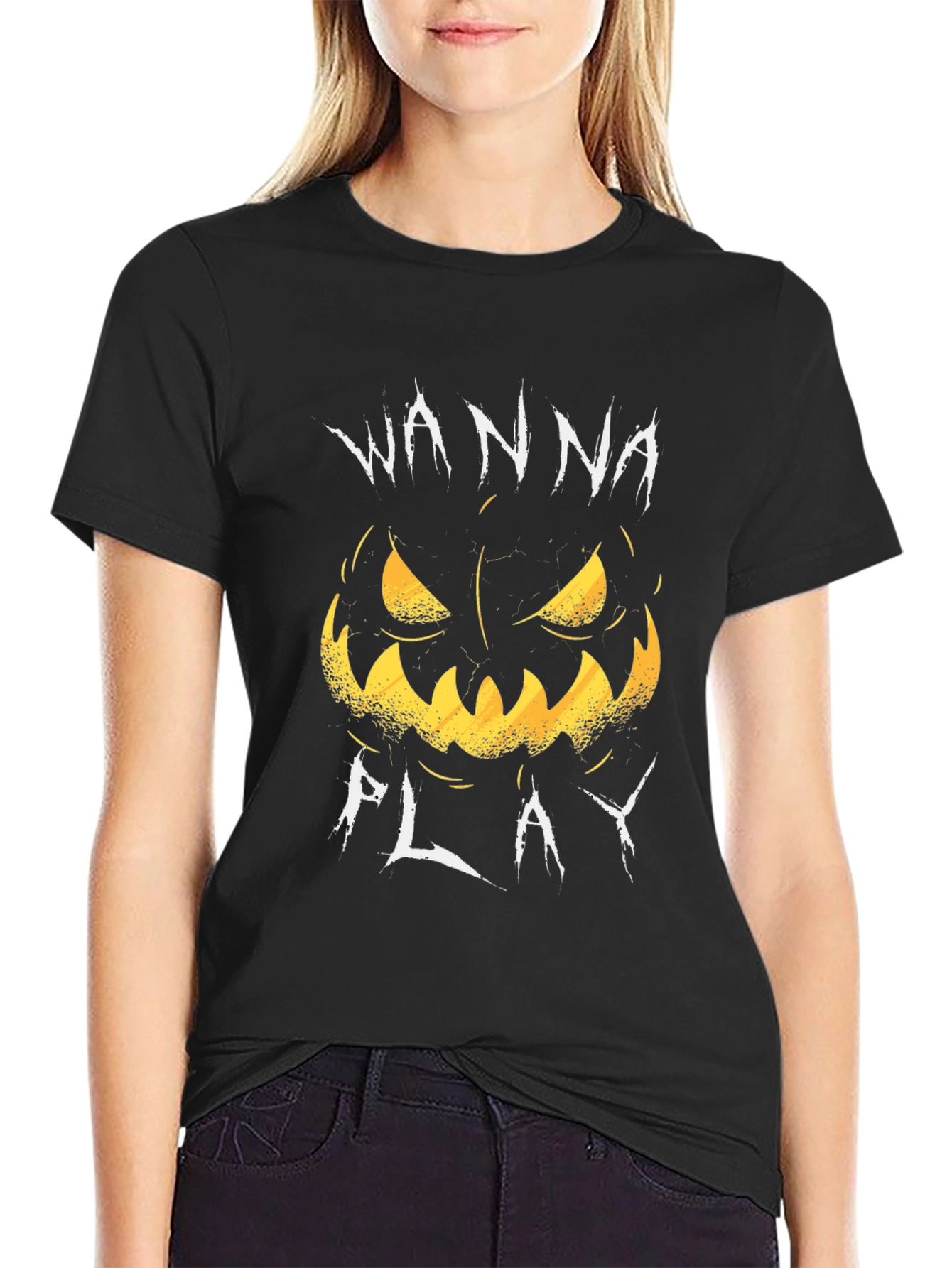 Spooky Wanna Play Pumpkin Graphic Tee