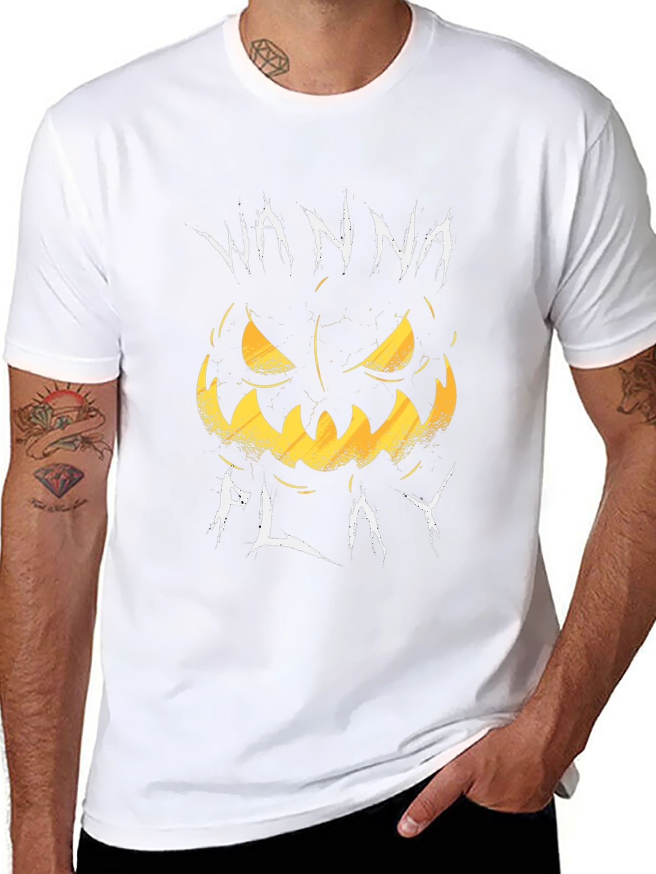 Spooky Wanna Play Pumpkin Graphic Tee