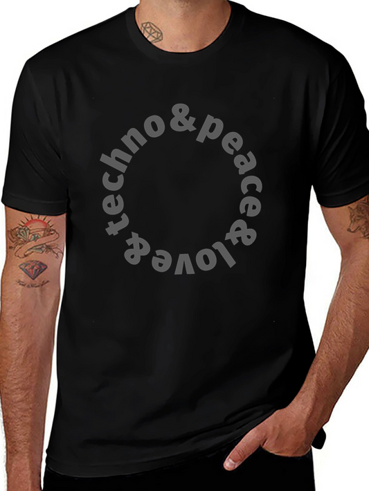 Techno Peace & Love T-Shirt - Unisex Graphic Tee