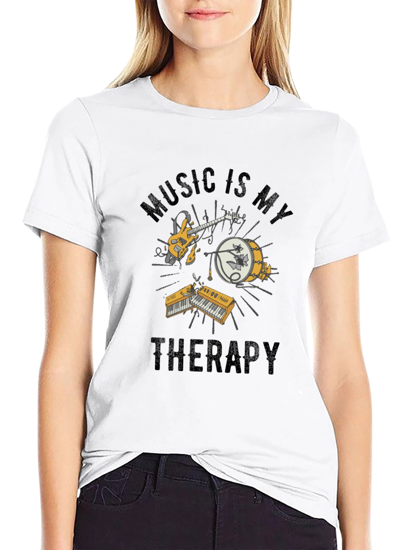 Music is My Therapy Graphic T-Shirt