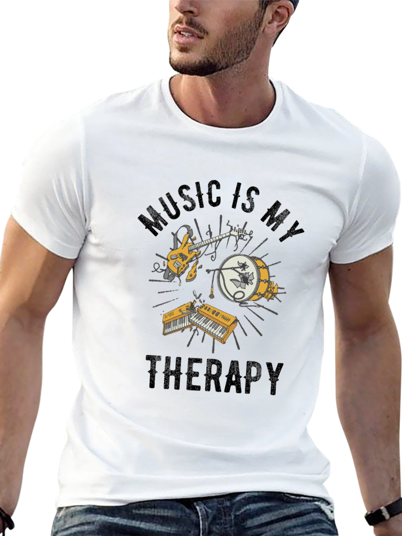 Music is My Therapy Graphic T-Shirt