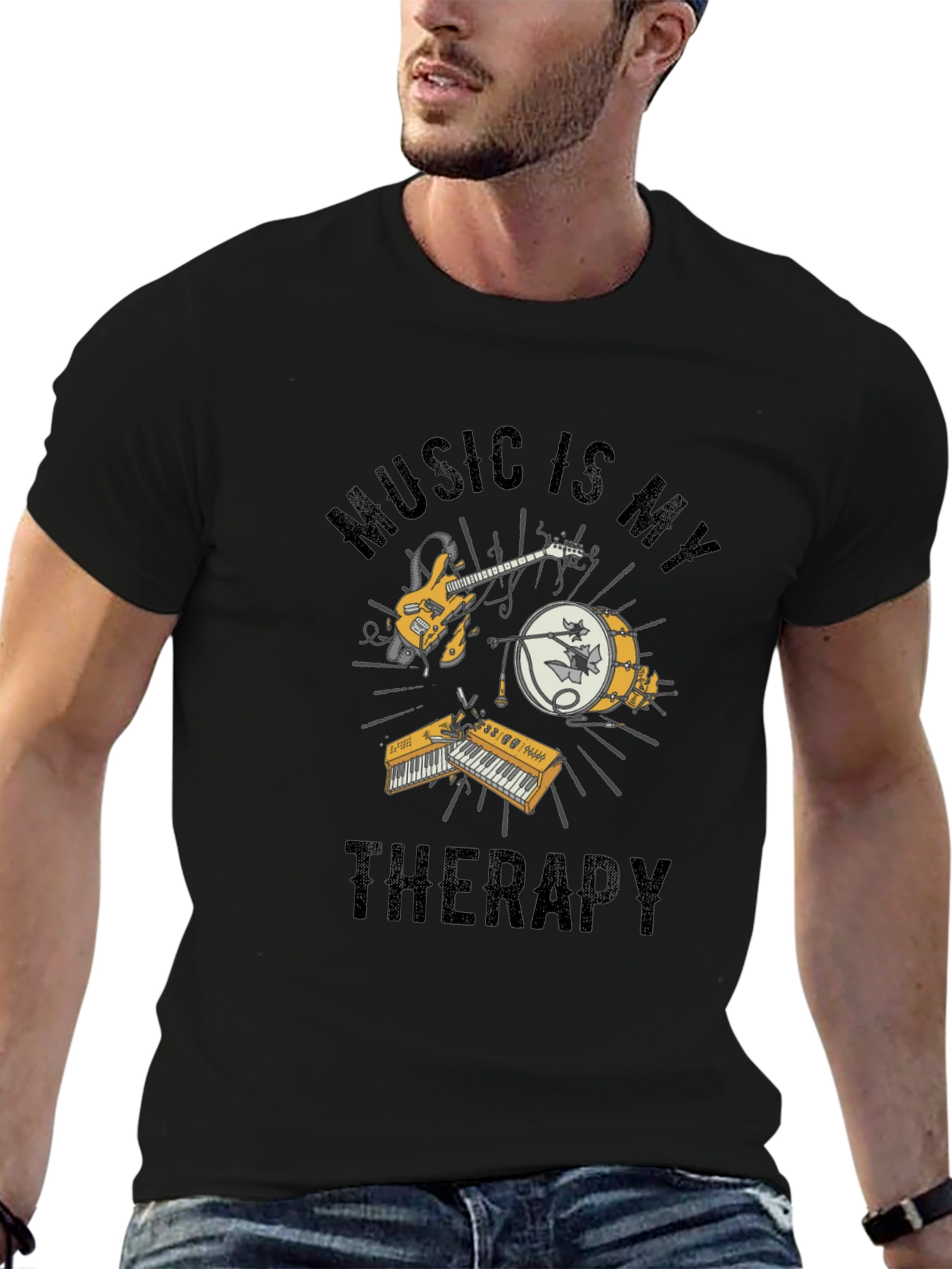 Music is My Therapy Graphic T-Shirt