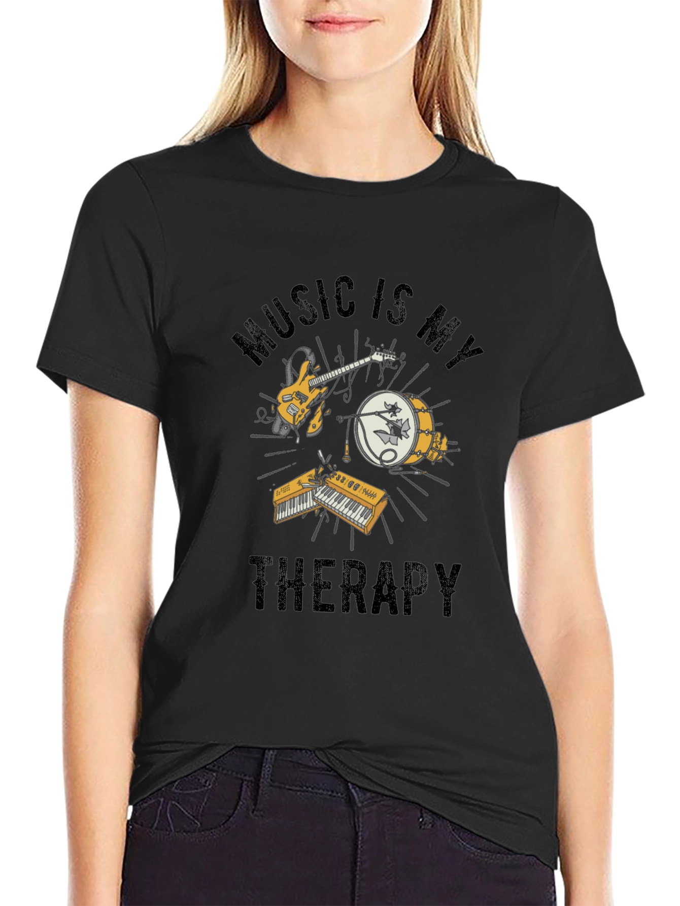 Music is My Therapy Graphic T-Shirt