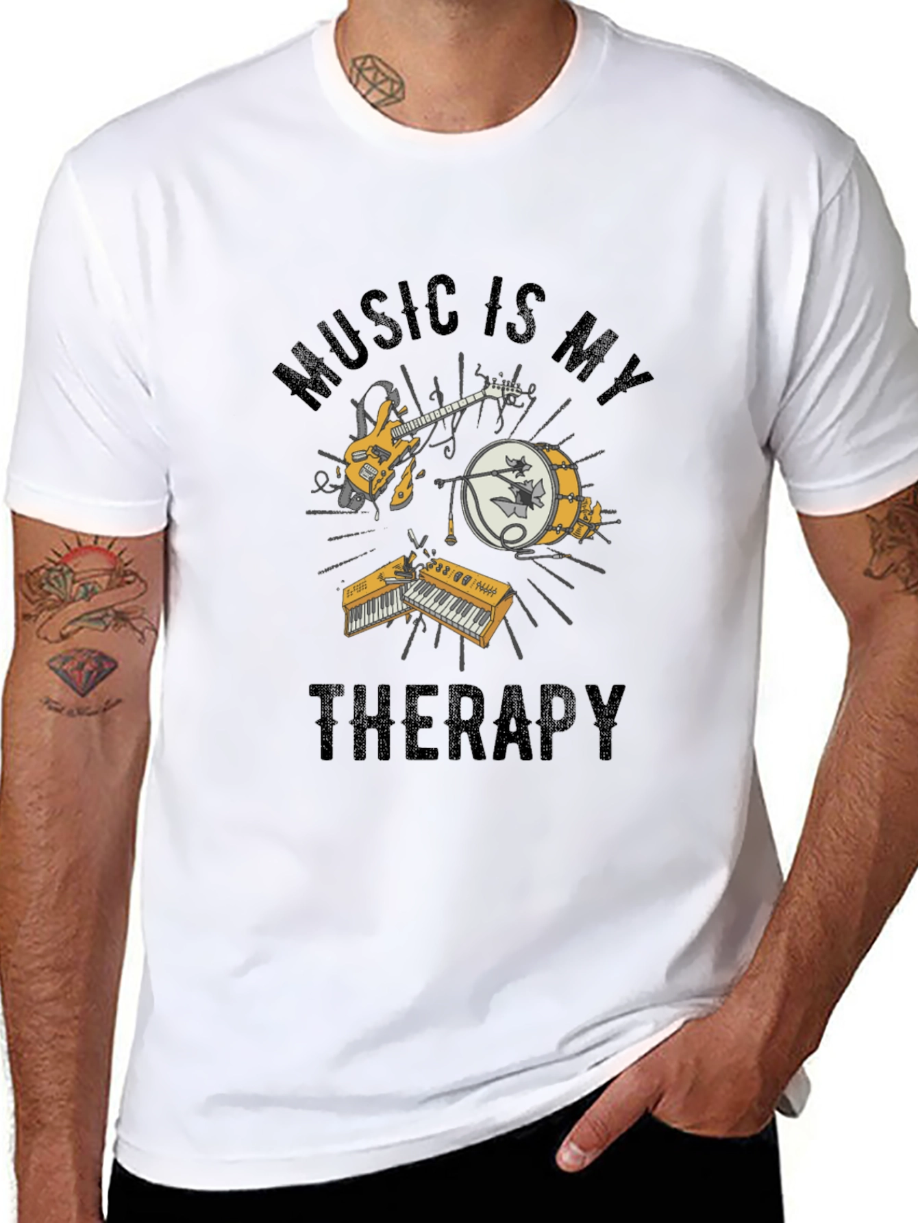 Music is My Therapy Graphic T-Shirt