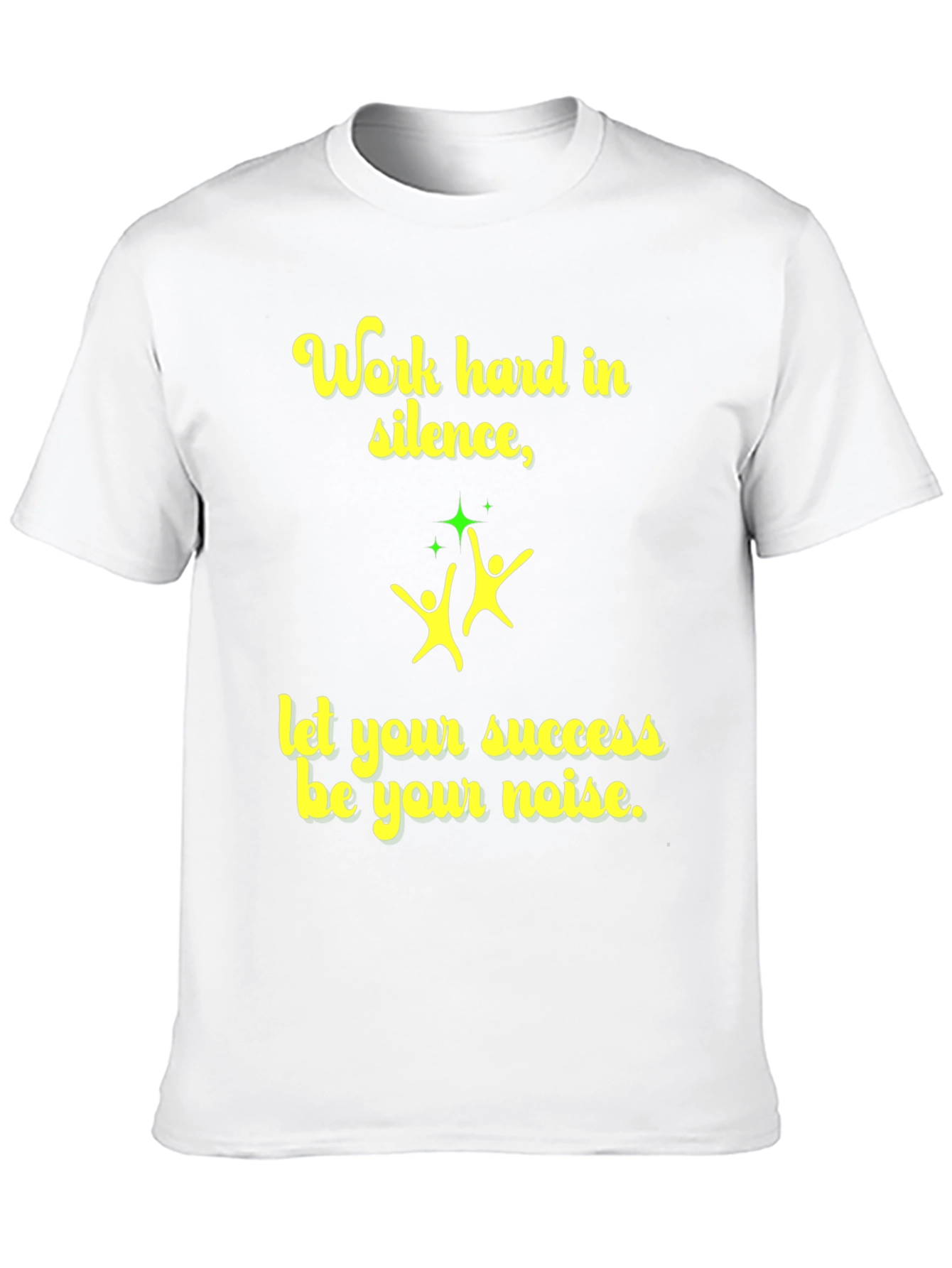 Work Hard In Silence Mens Black Graphic Tee