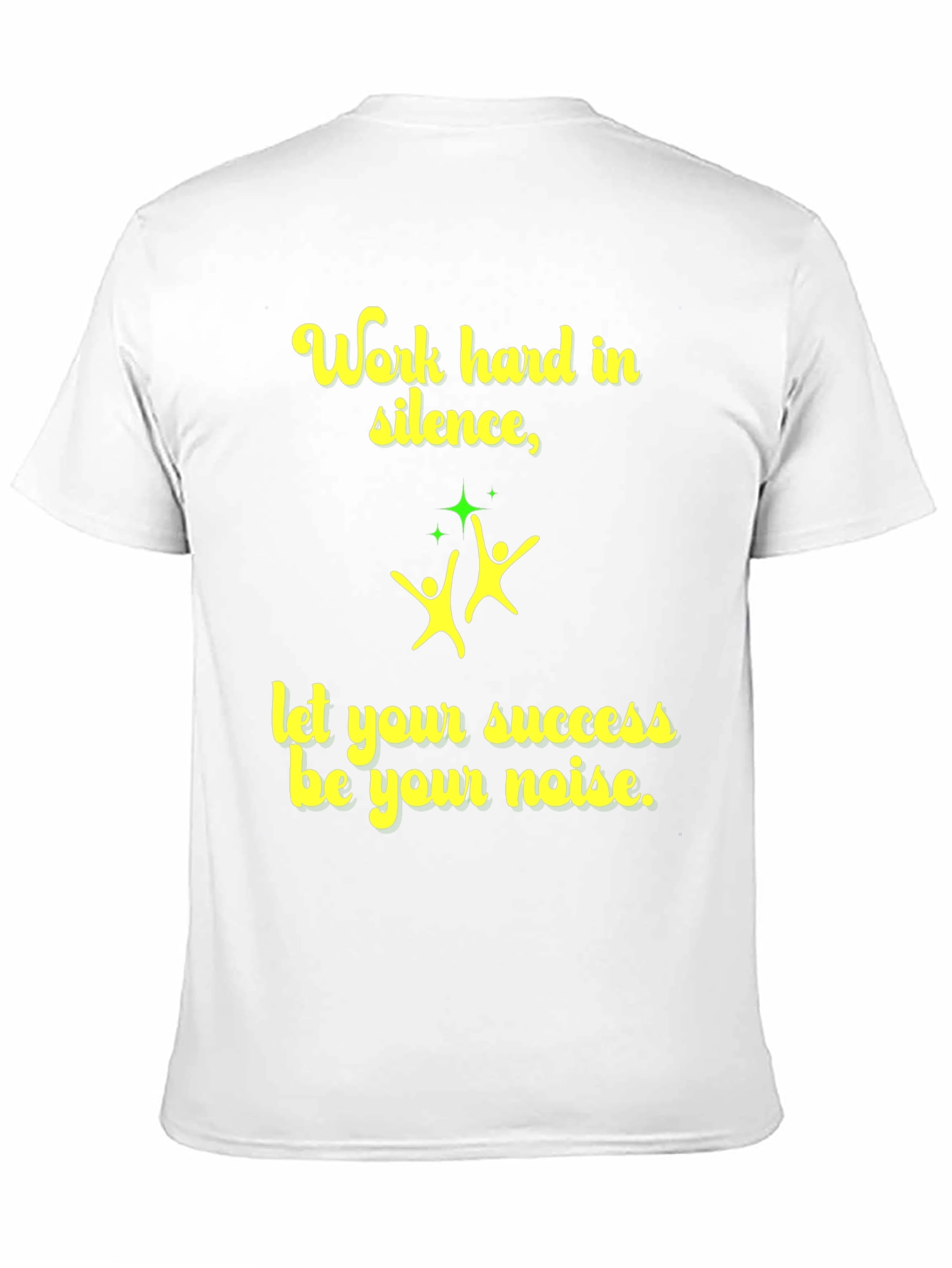 Work Hard In Silence Mens Black Graphic Tee