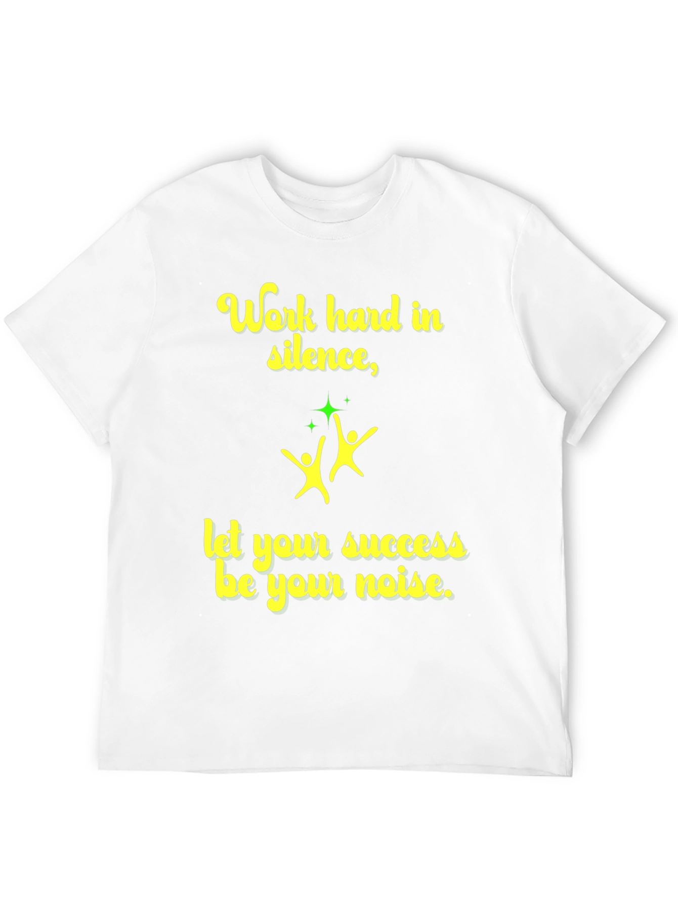 Work Hard In Silence Mens Black Graphic Tee