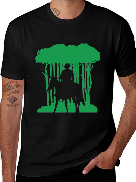 Cowboy on Horseback Forest Graphic Tee