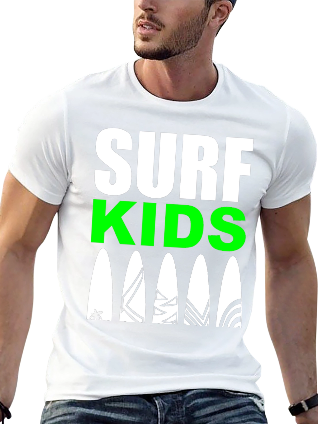Surf Kids Graphic Tee - Black Cotton Surfboard Design