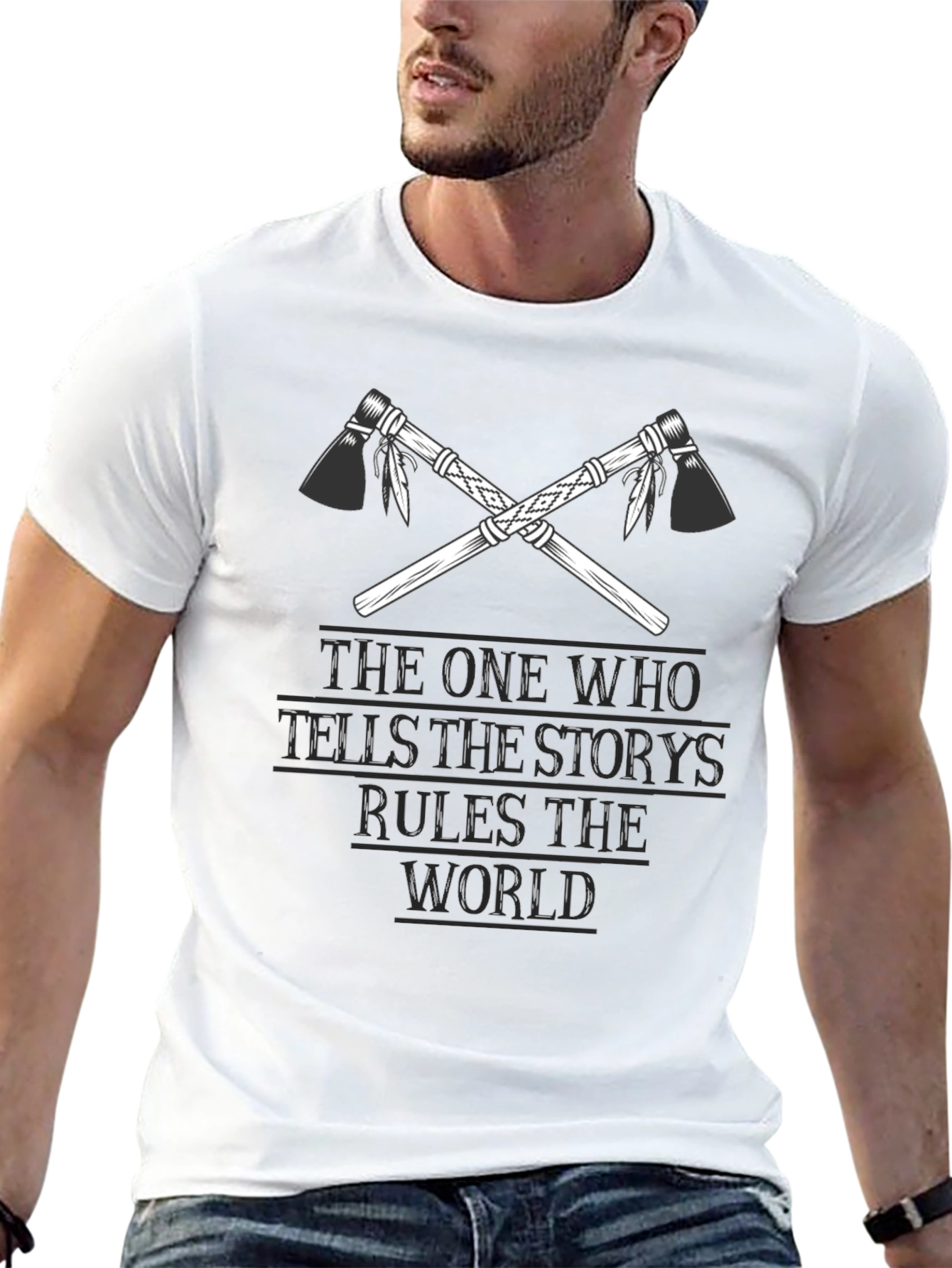 Storyteller Rules Tee - Crossed Tomahawks Design