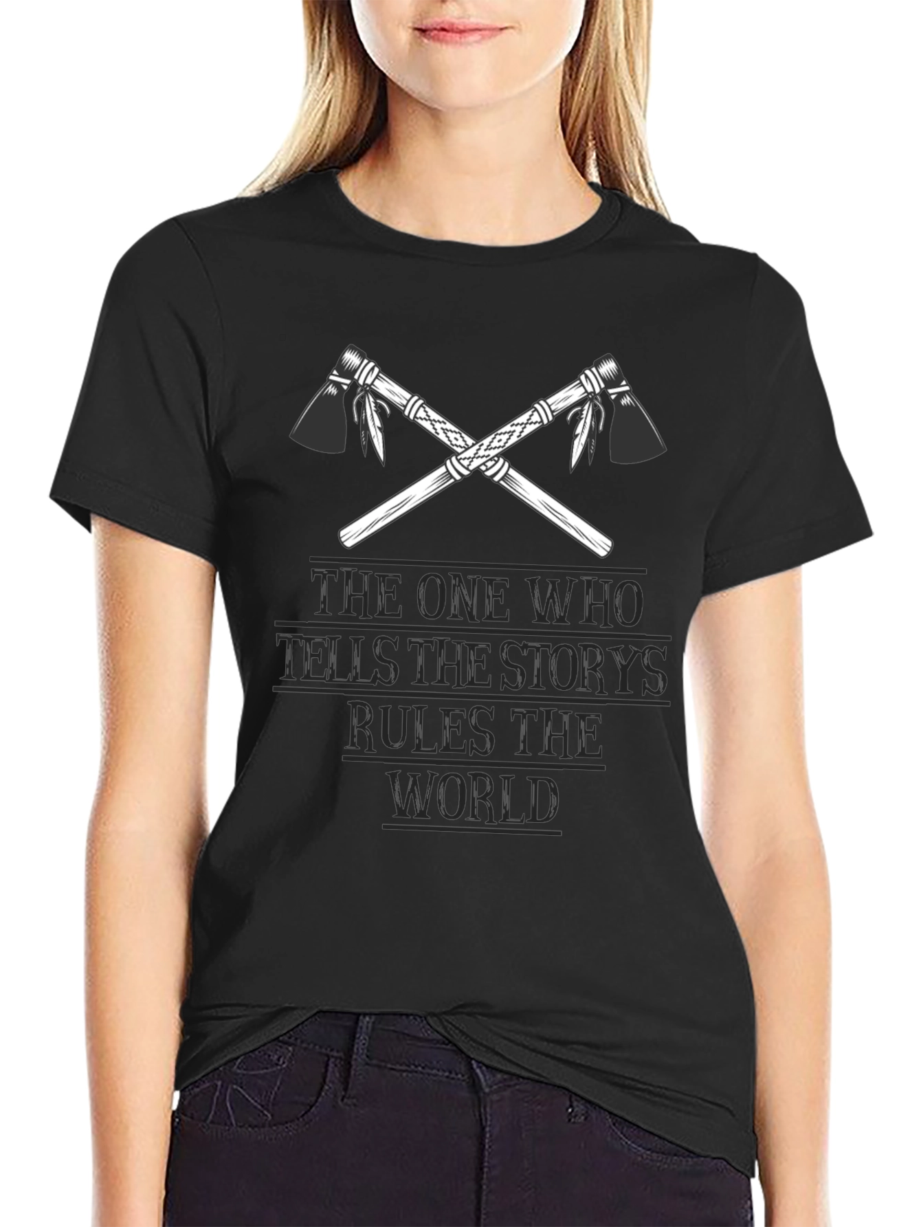 Storyteller Rules Tee - Crossed Tomahawks Design