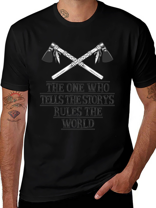 Storyteller Rules Tee - Crossed Tomahawks Design