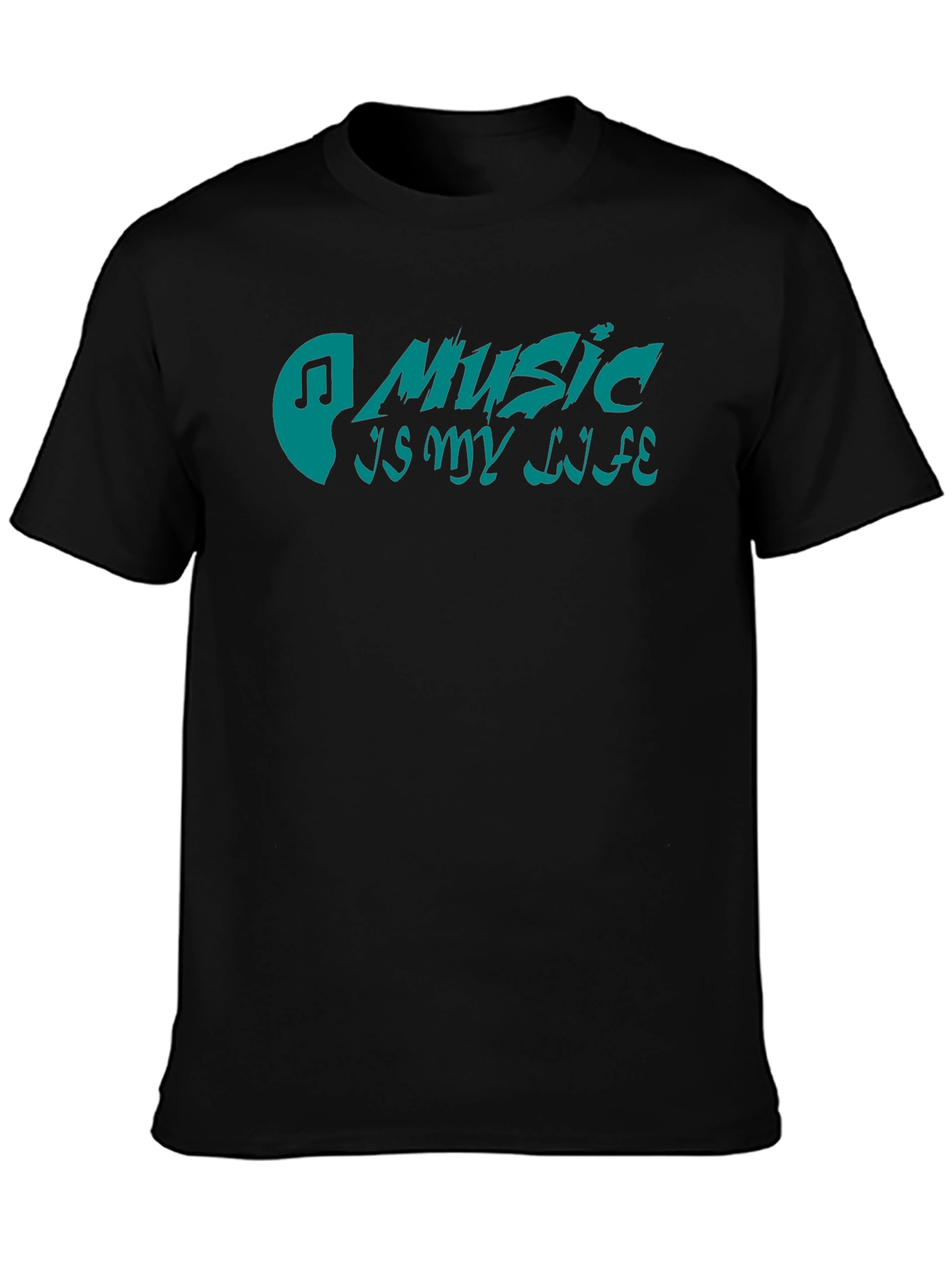 Music Is My Life Black Graphic Tee