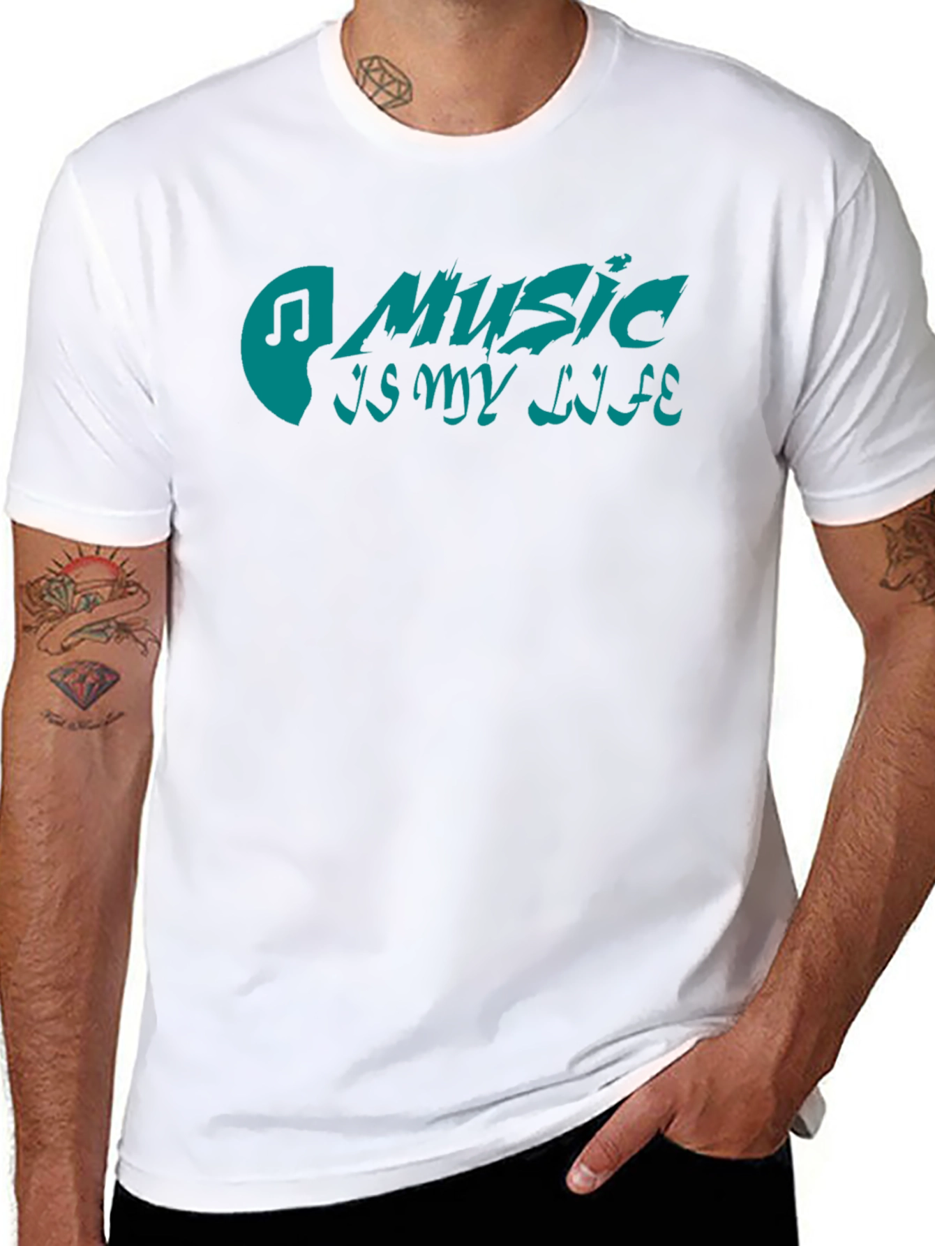 Music Is My Life Black Graphic Tee