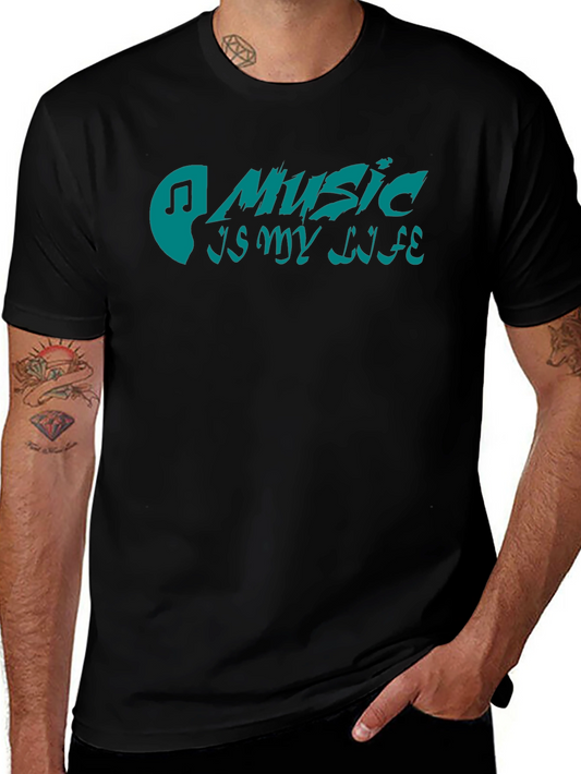 Music Is My Life Black Graphic Tee