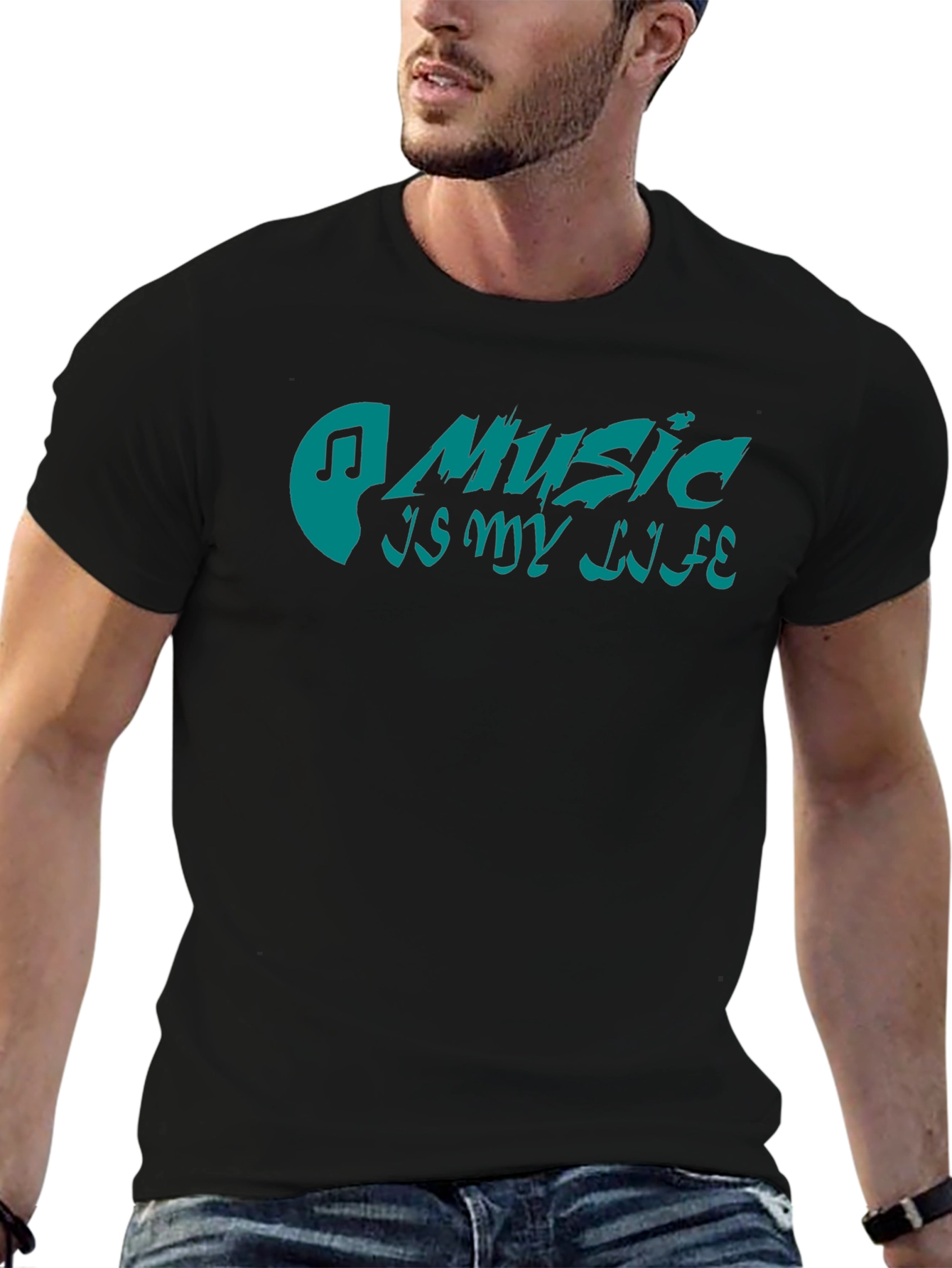 Music Is My Life Black Graphic Tee