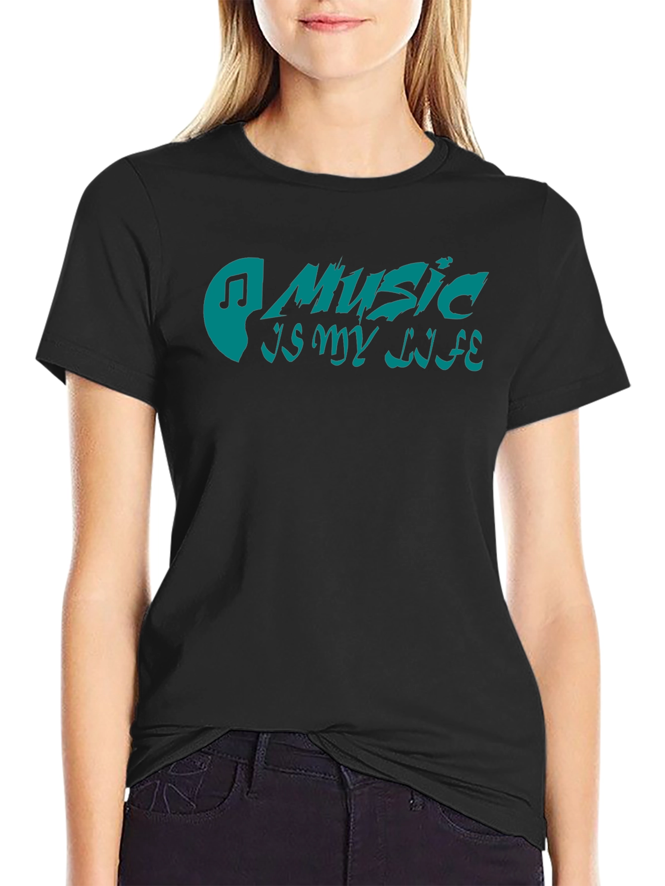 Music Is My Life Black Graphic Tee