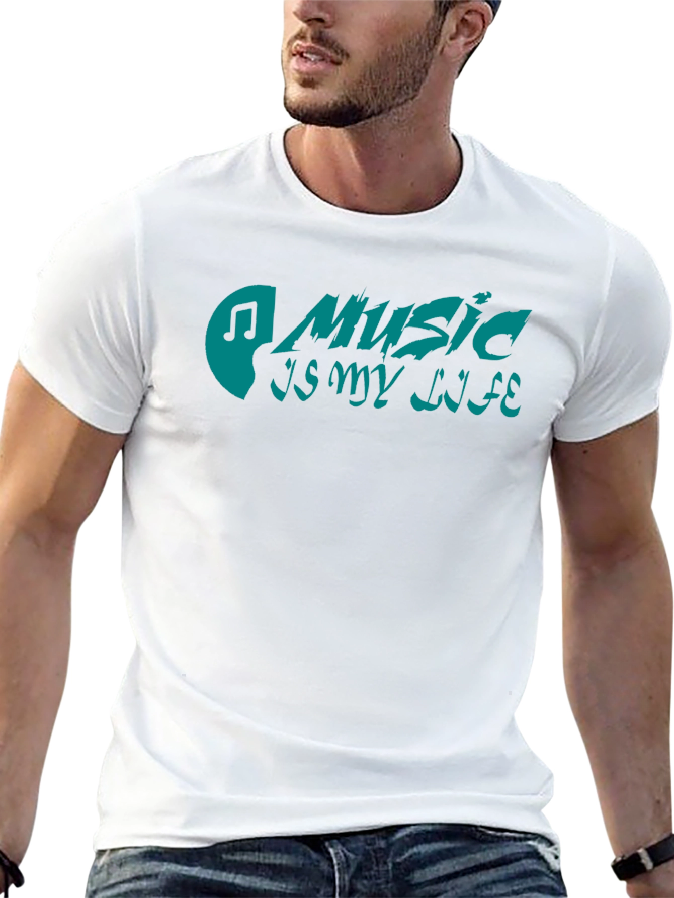 Music Is My Life Black Graphic Tee
