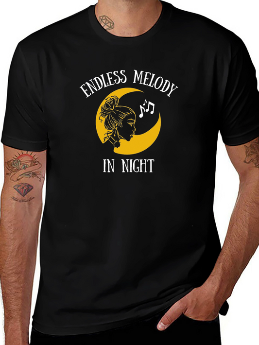 Endless Melody in Night Graphic Tee - Black