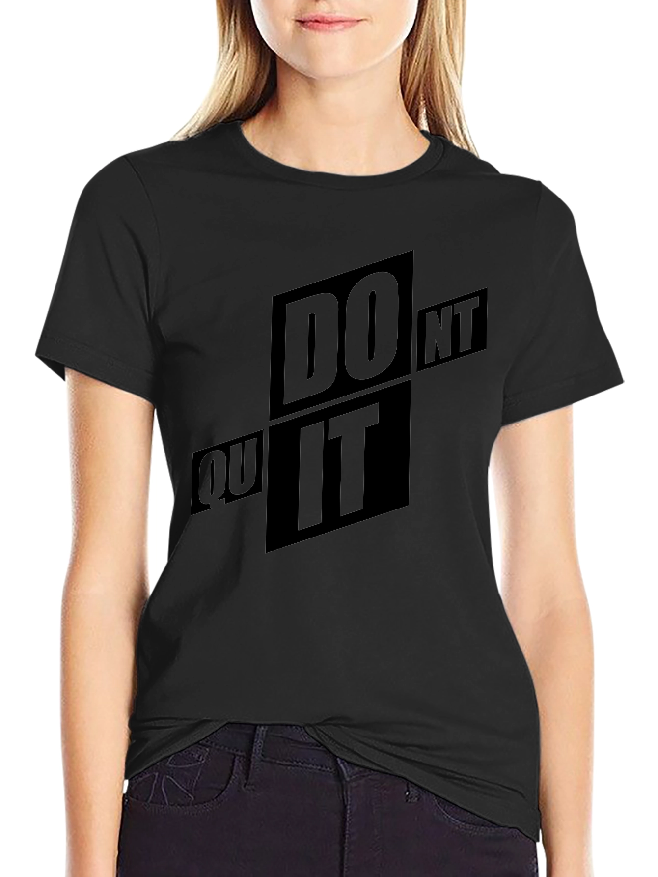 Motivational Do It Black Graphic T-Shirt