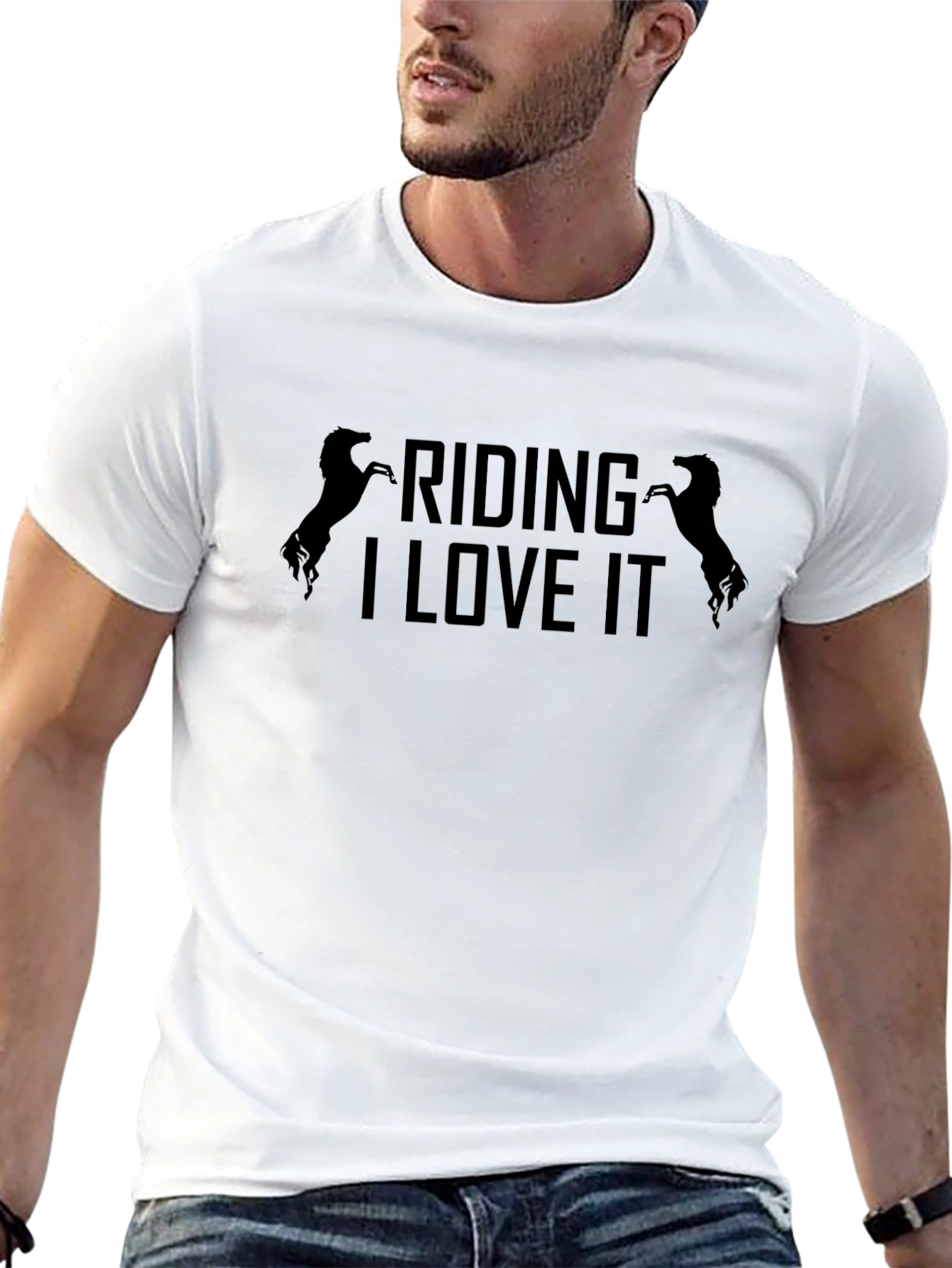 Riding I Love It Mens Black T-Shirt
