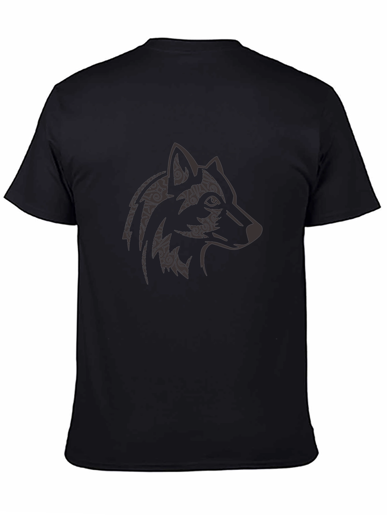 Black Wolf Graphic Tee - Stylish Animal Print Shirt