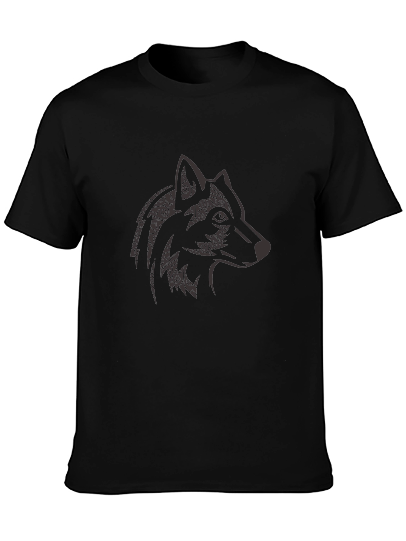 Black Wolf Graphic Tee - Stylish Animal Print Shirt