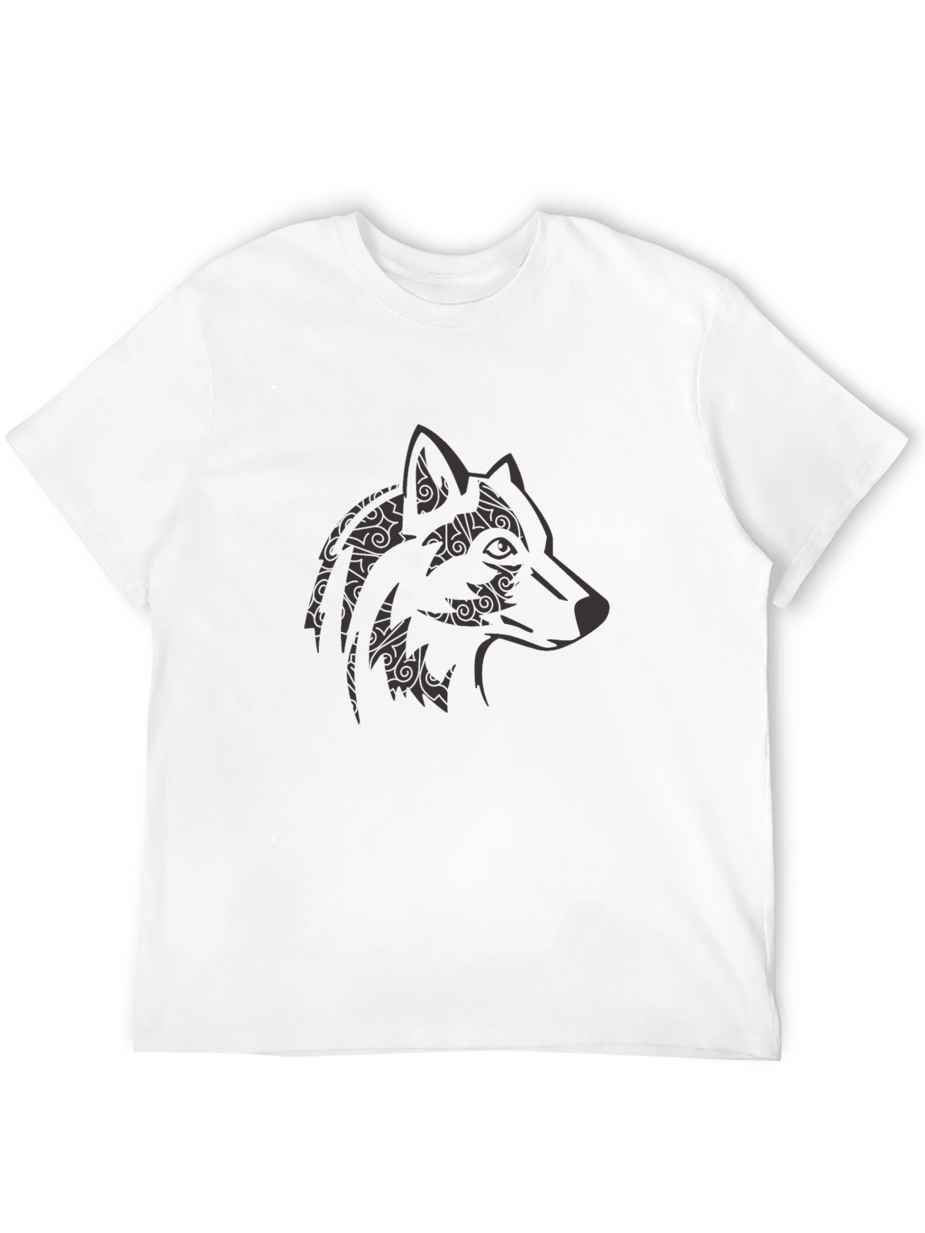 Black Wolf Graphic Tee - Stylish Animal Print Shirt