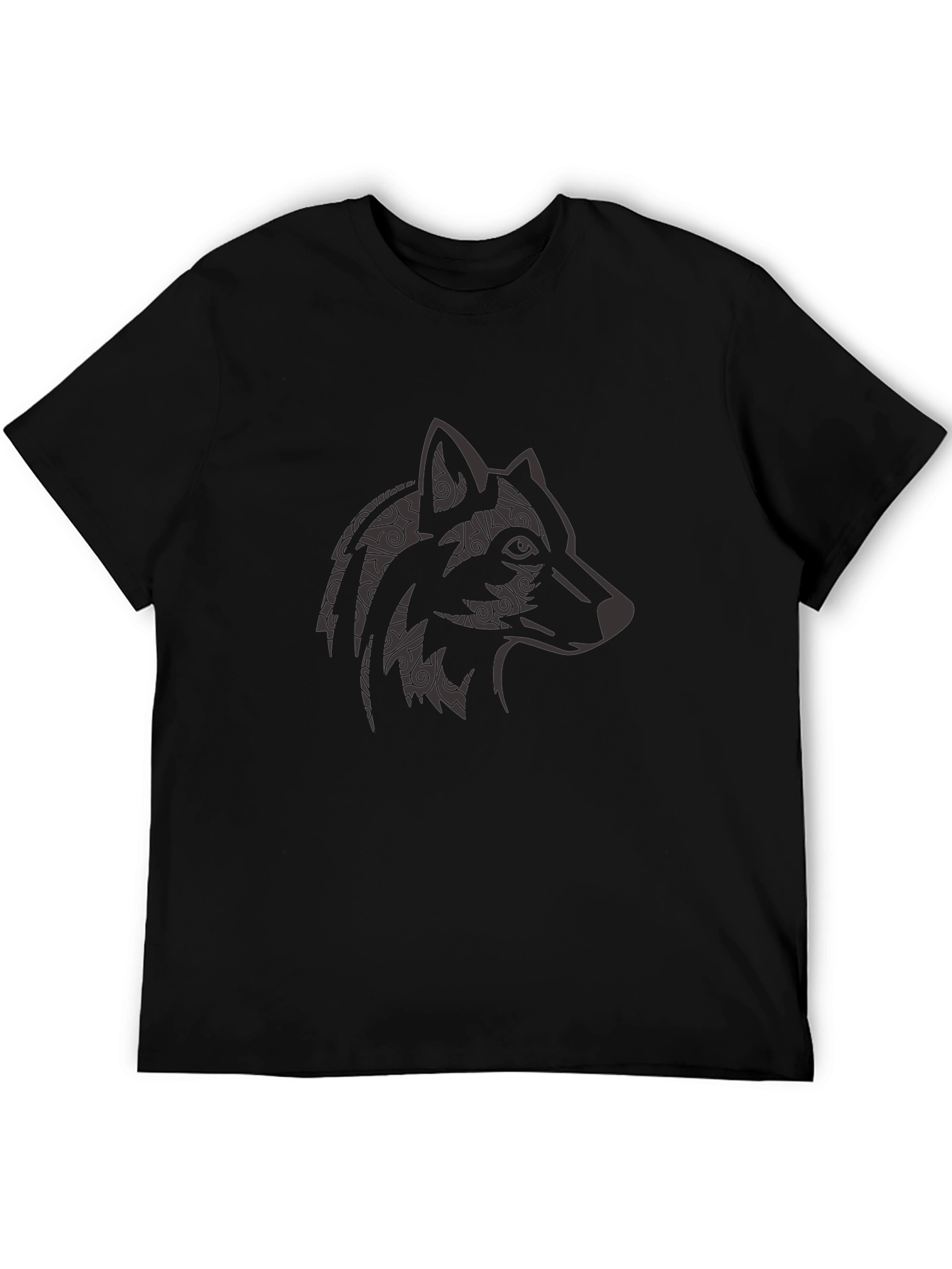 Black Wolf Graphic Tee - Stylish Animal Print Shirt