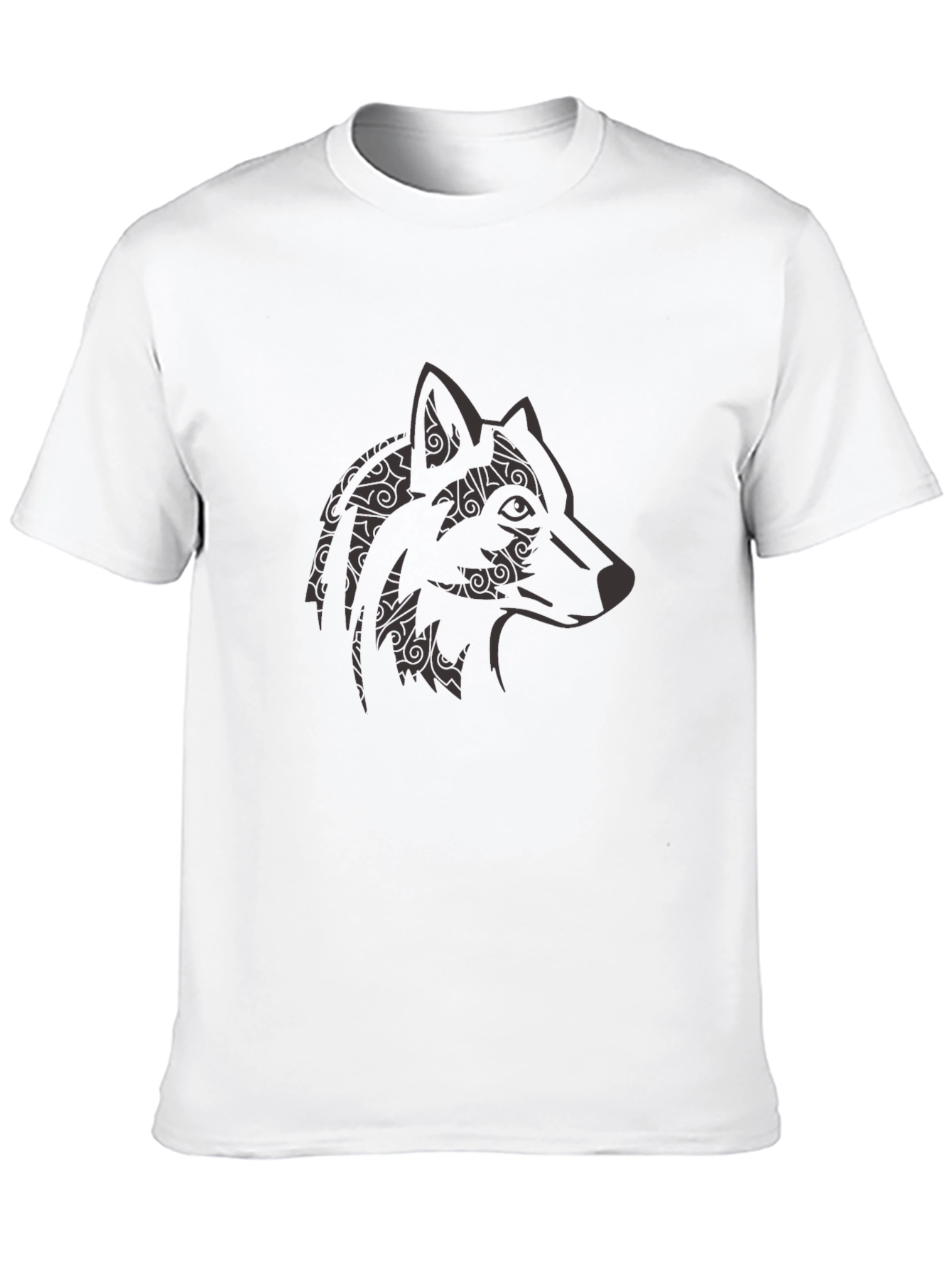 Black Wolf Graphic Tee - Stylish Animal Print Shirt