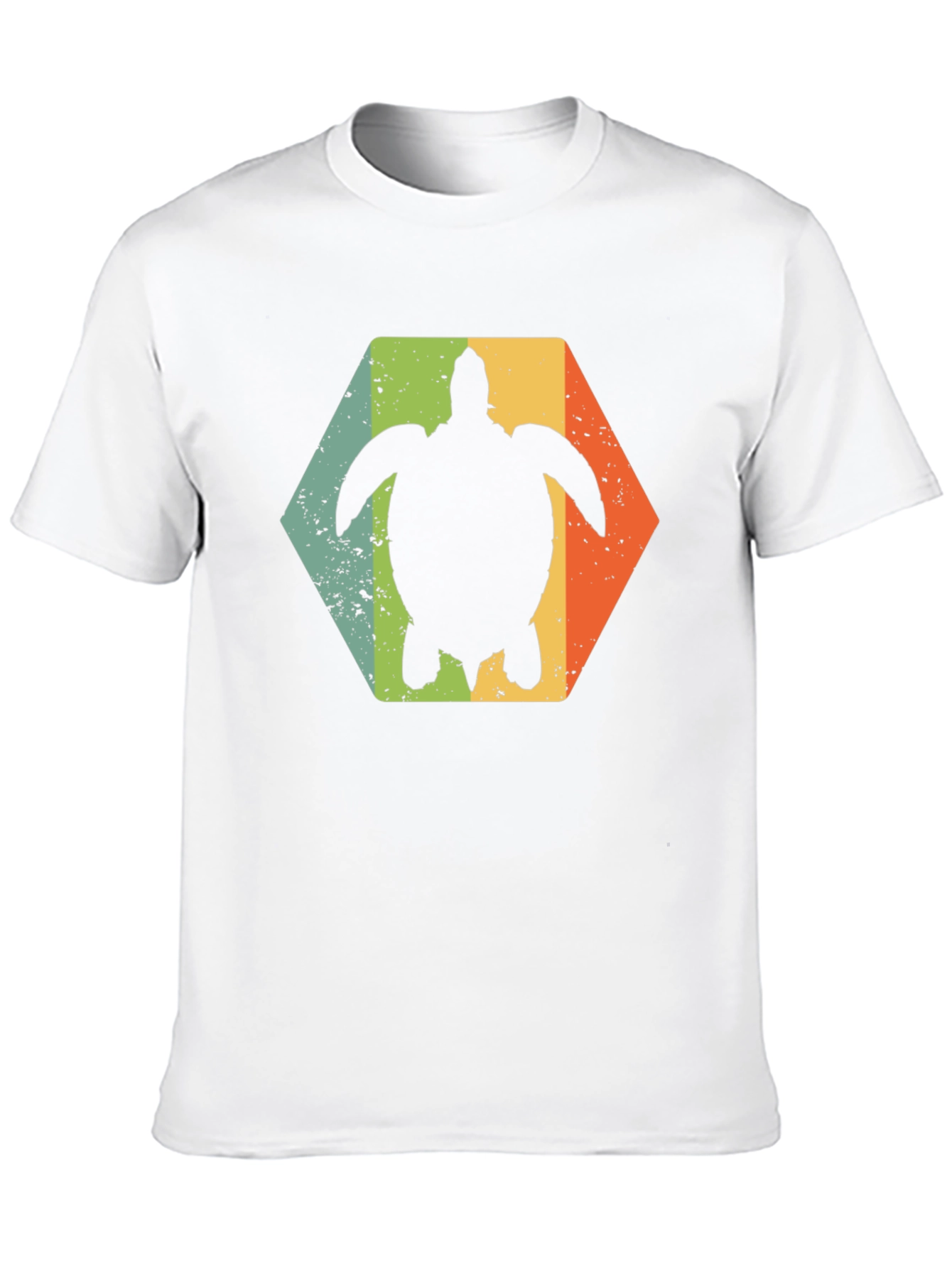 Retro Turtle Hexagon Black T-Shirt